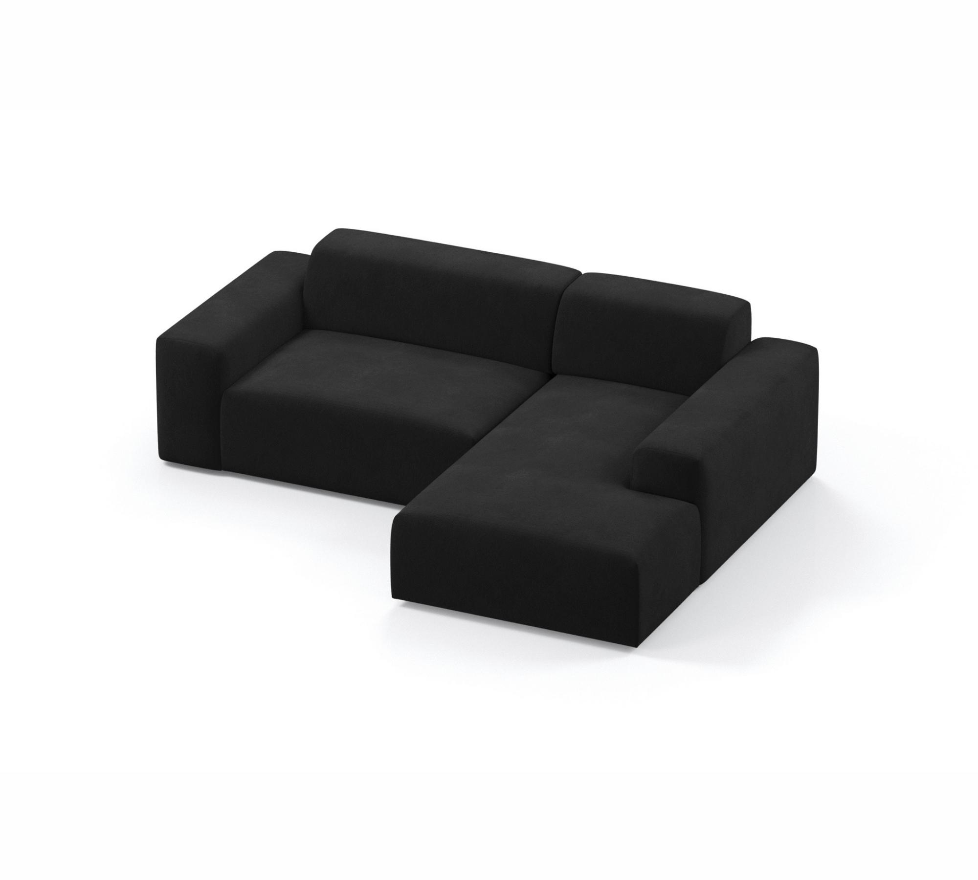 2-Sitzer Karen Récamiere Rechts Samt Schwarz