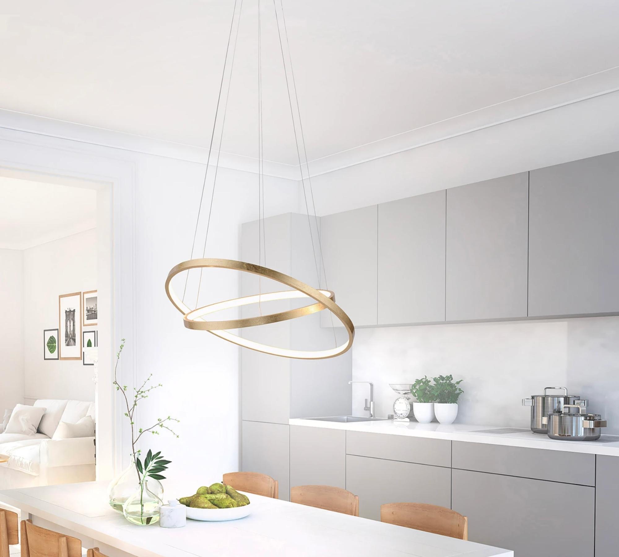 LED pendant lamp Double Circle Gold