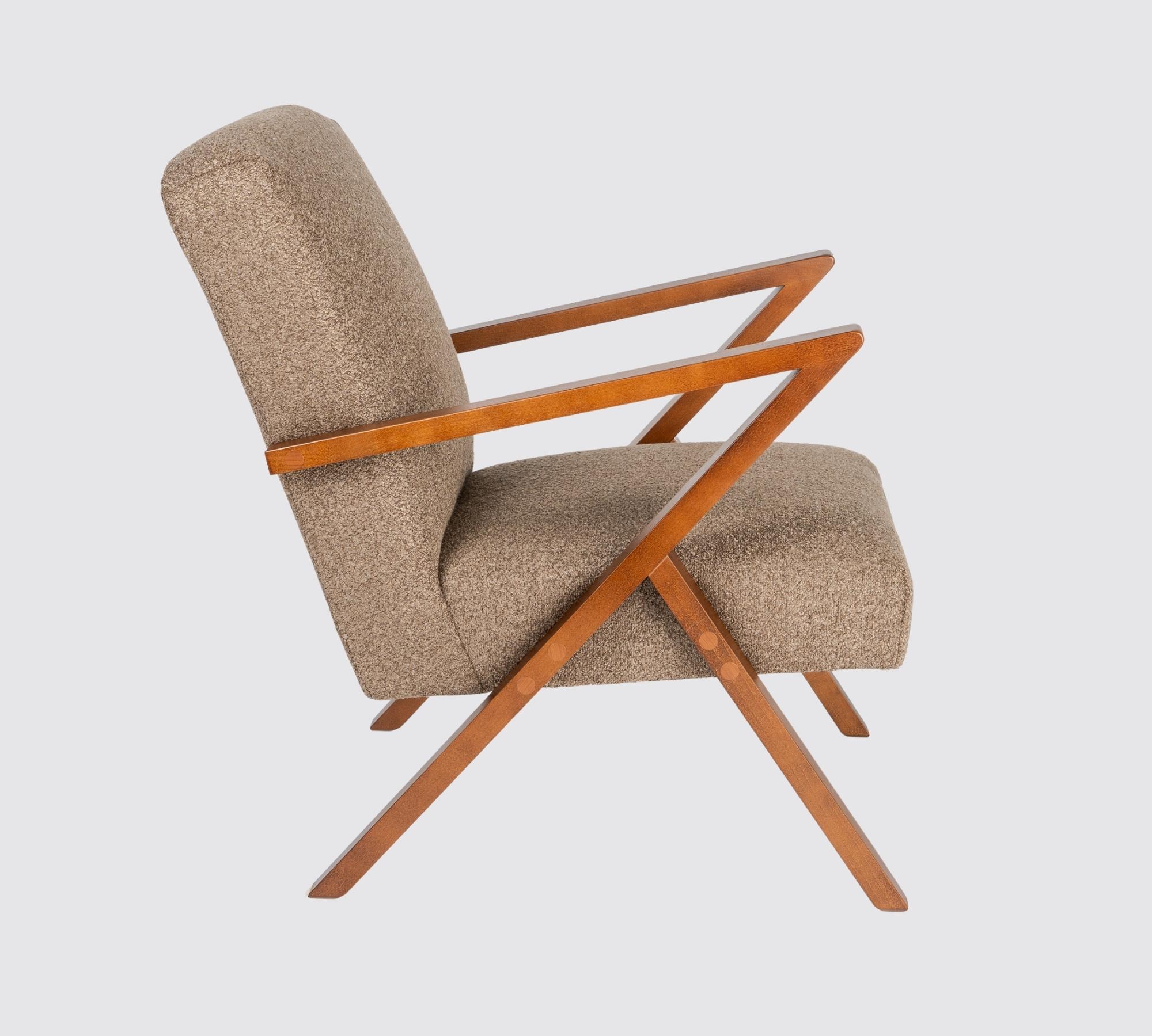 Cocoli-Exclusive Bouclé-Armlehnstuhl Braun