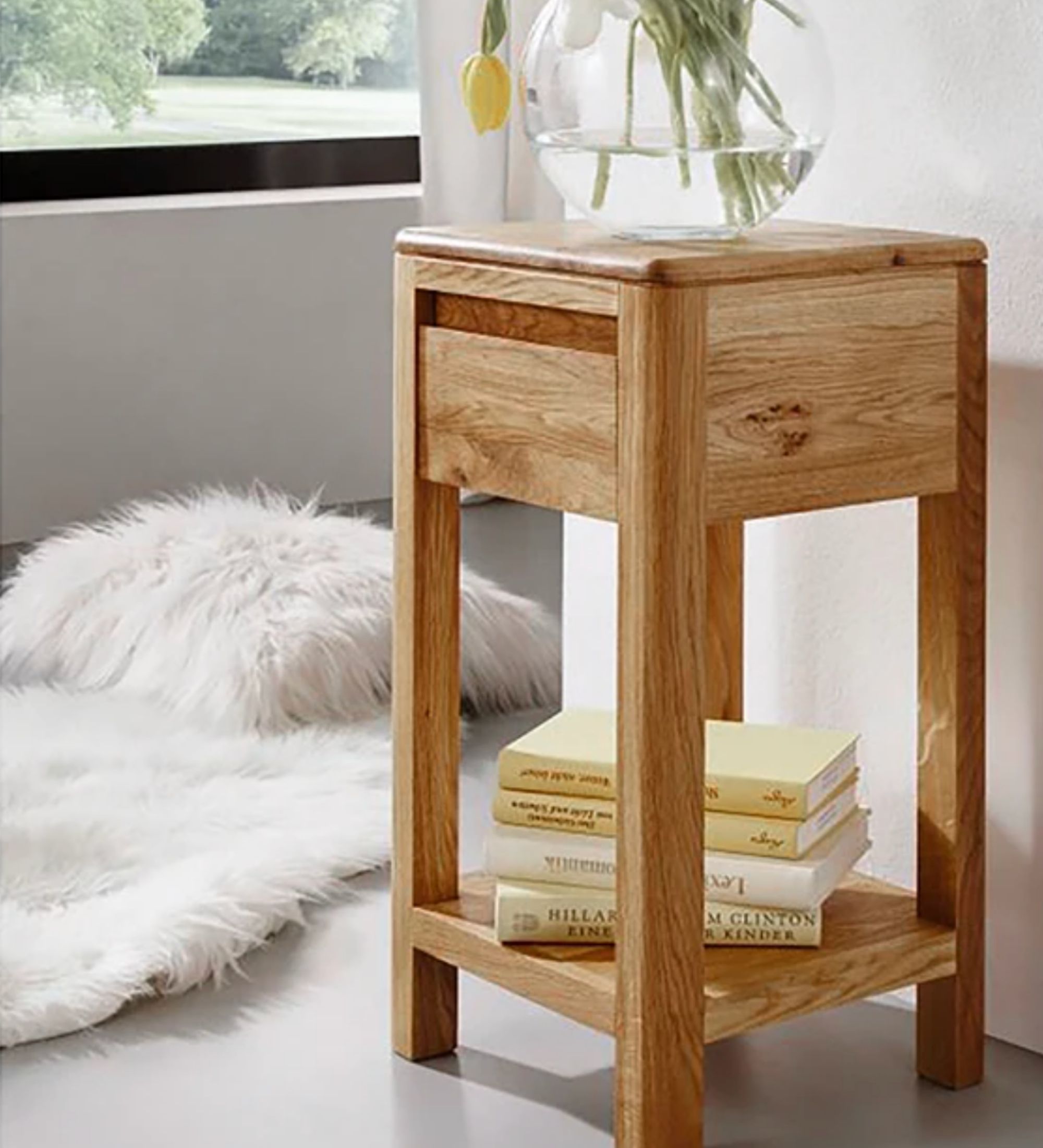 Beistelltisch Anamur I Eiche massiv Eiche Höhe: 60 cm