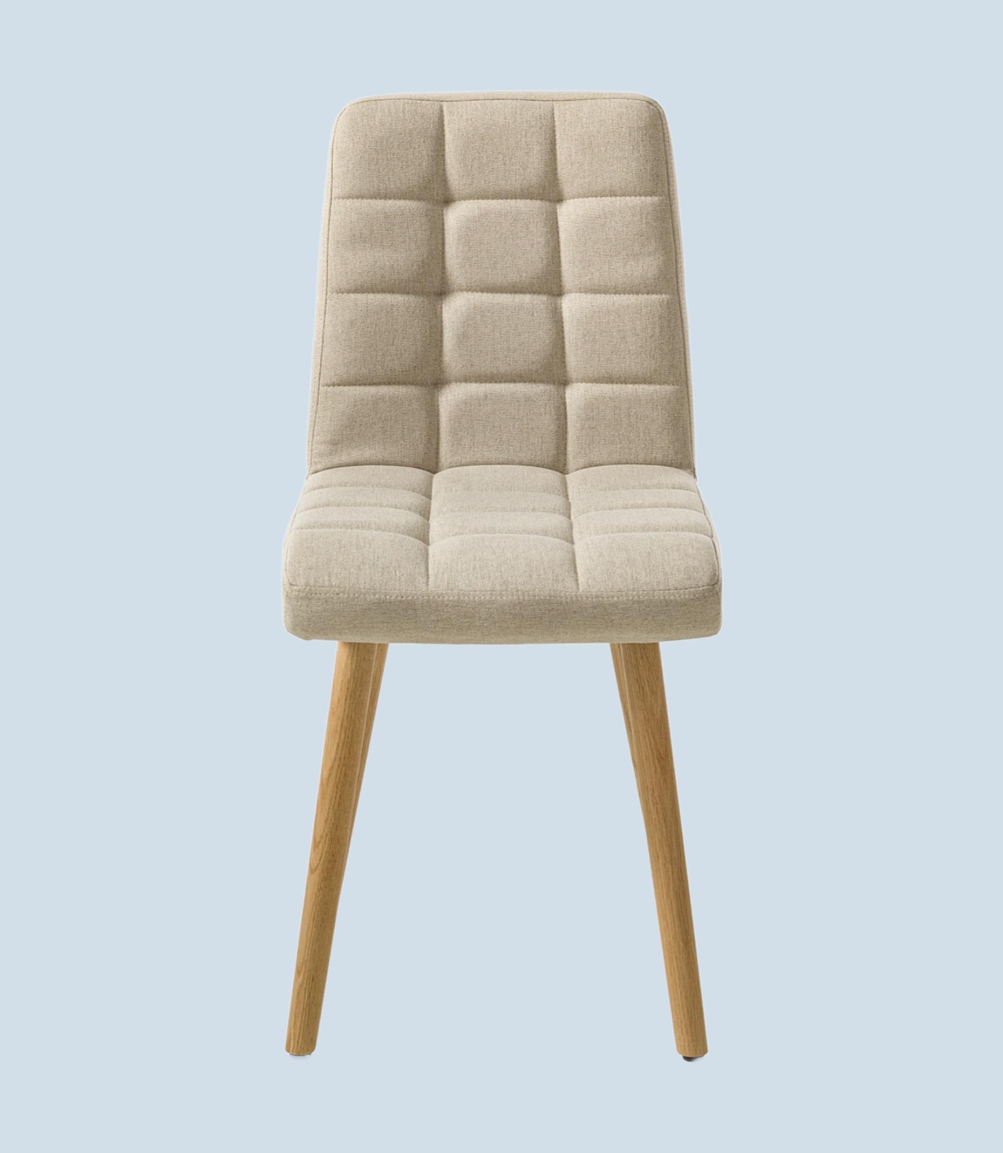 Polsterstuhl Doskie II Leinen / Eiche massiv Beige 2er Set