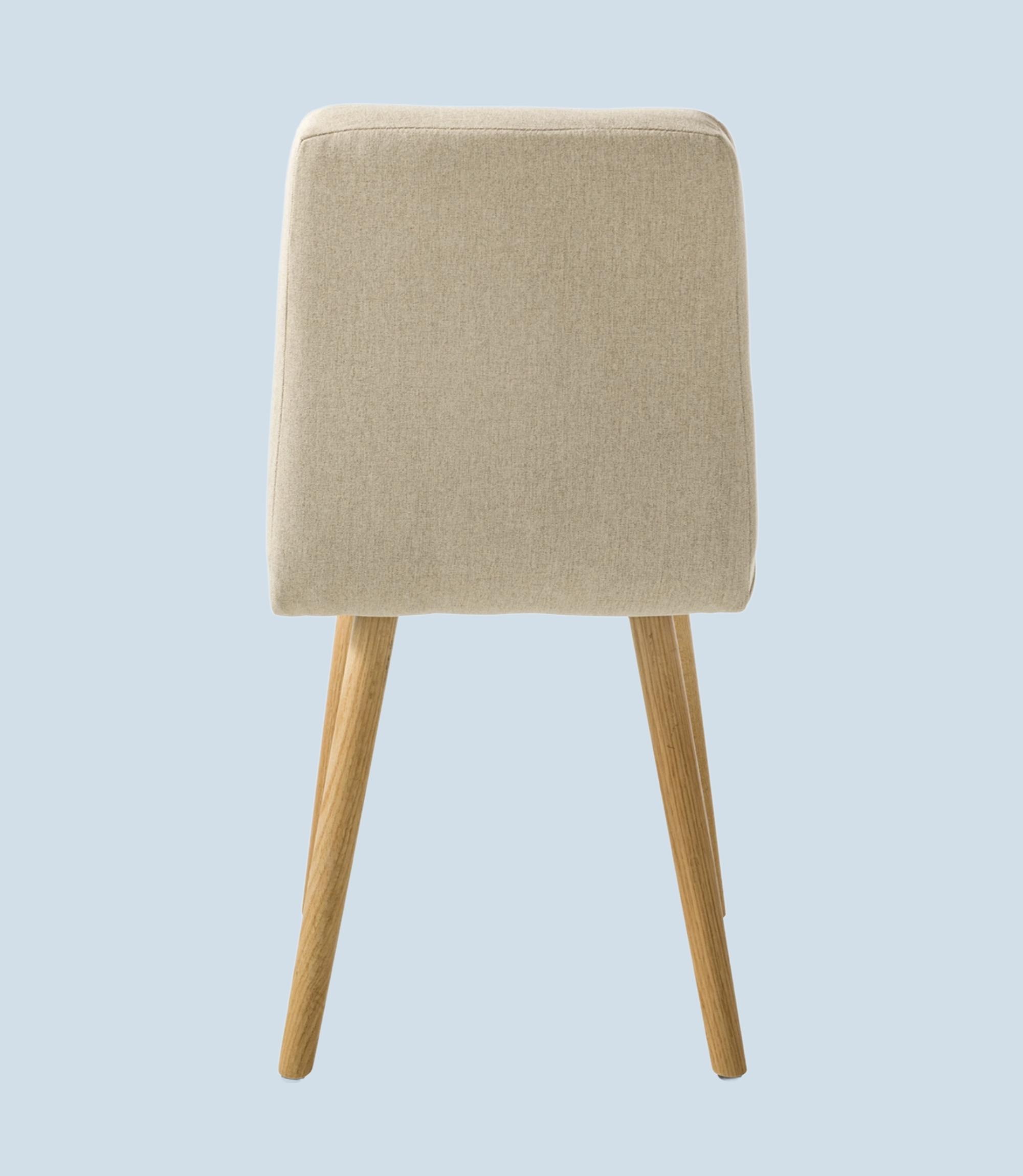 Polsterstuhl Doskie II Leinen / Eiche massiv Beige 2er Set