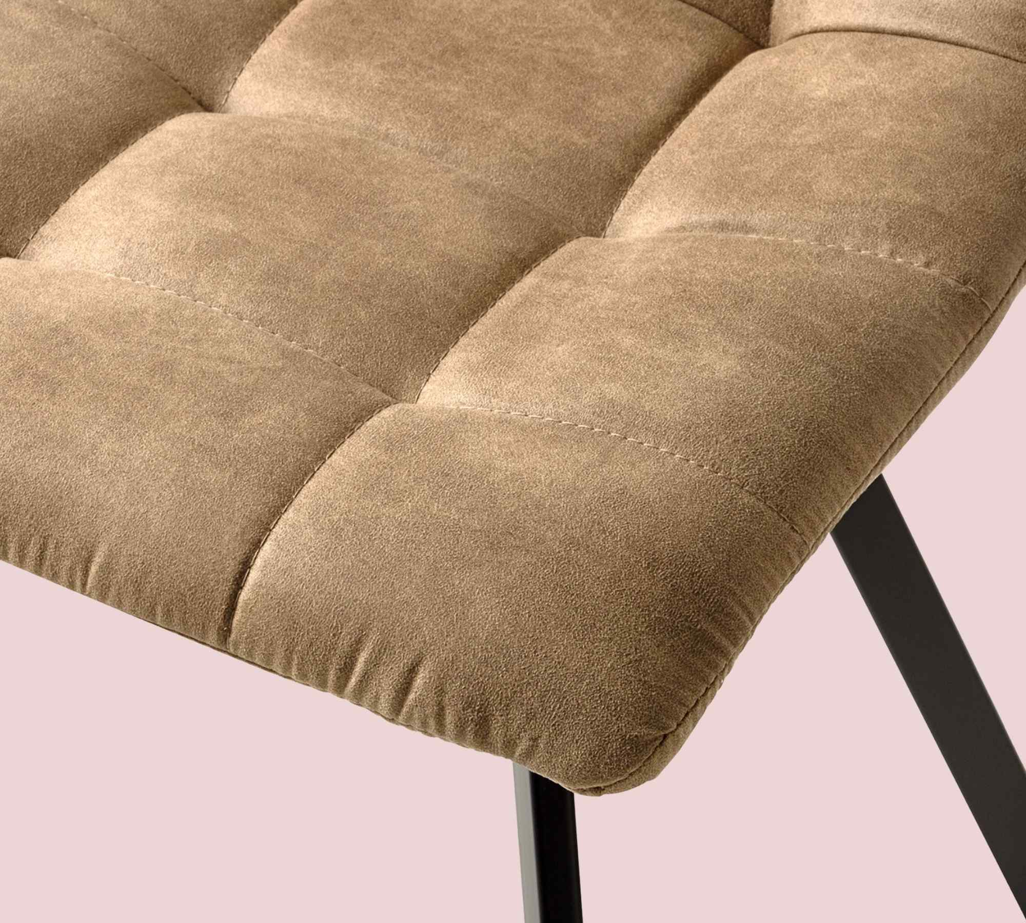 2x Esszimmerstuhl Mikrofaser mit Heftung Beige