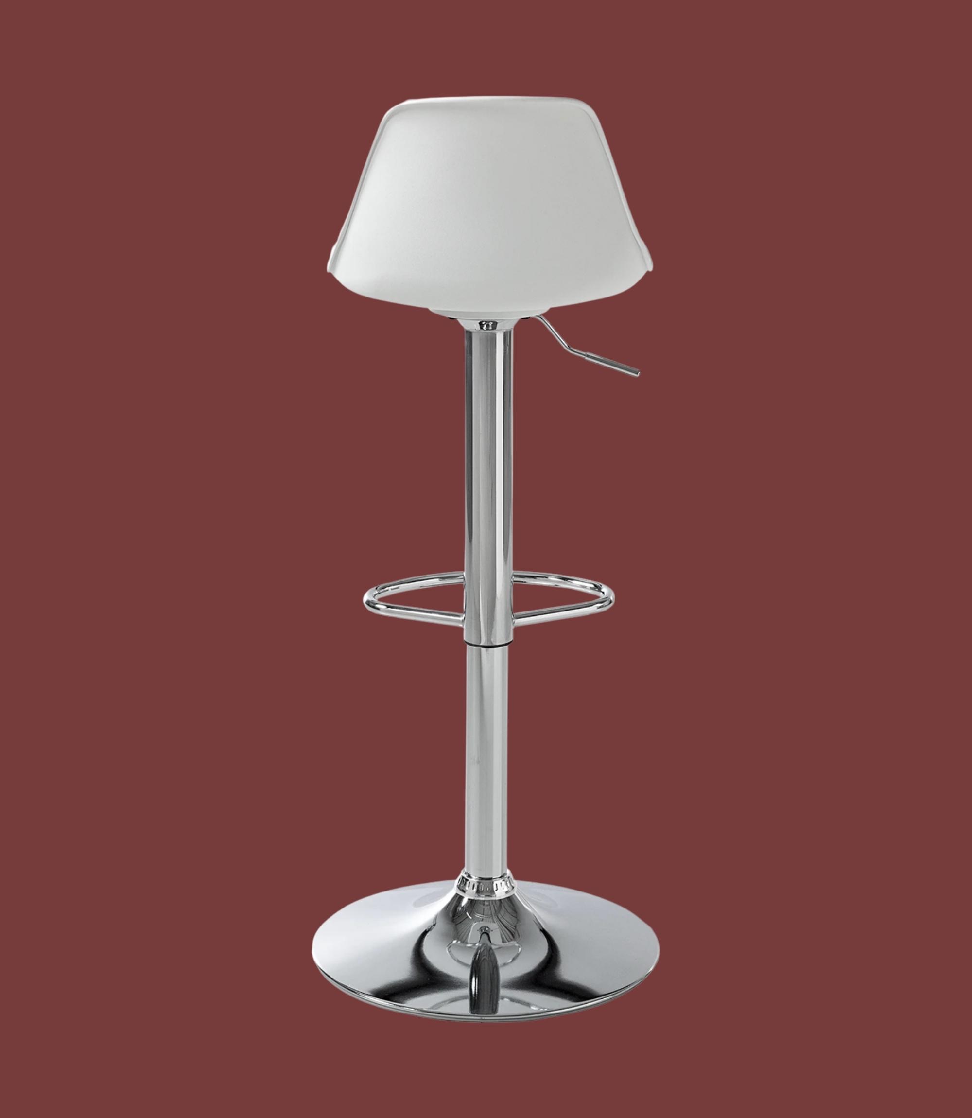 2x Set Bar stool of plastic and stainless steel White