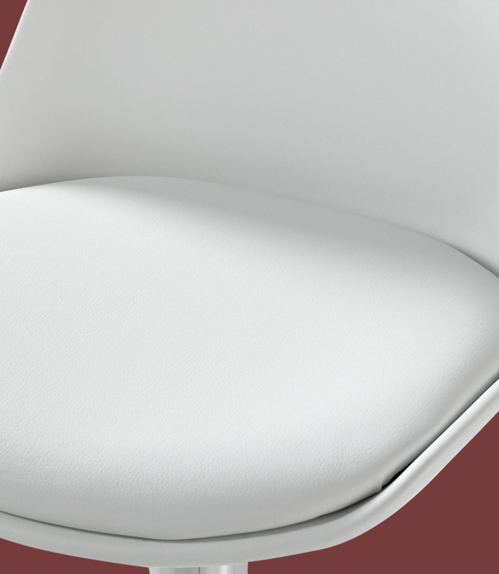 2x Set Bar stool of plastic and stainless steel White