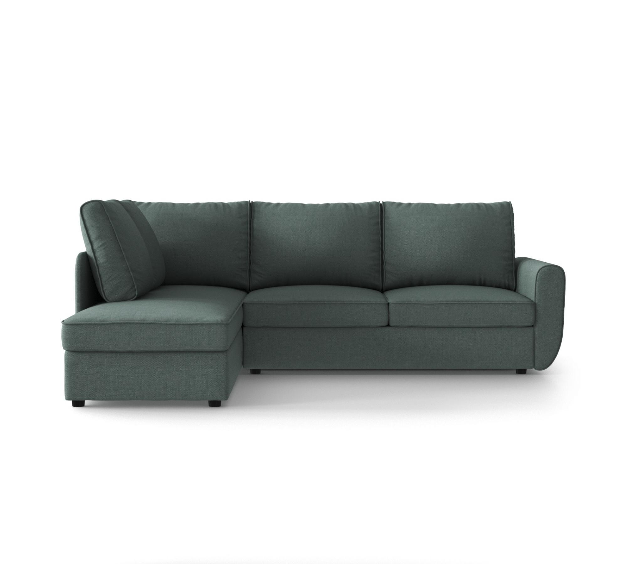 Schlafsofa Sowdon mit Récamiere Links Blaugrau