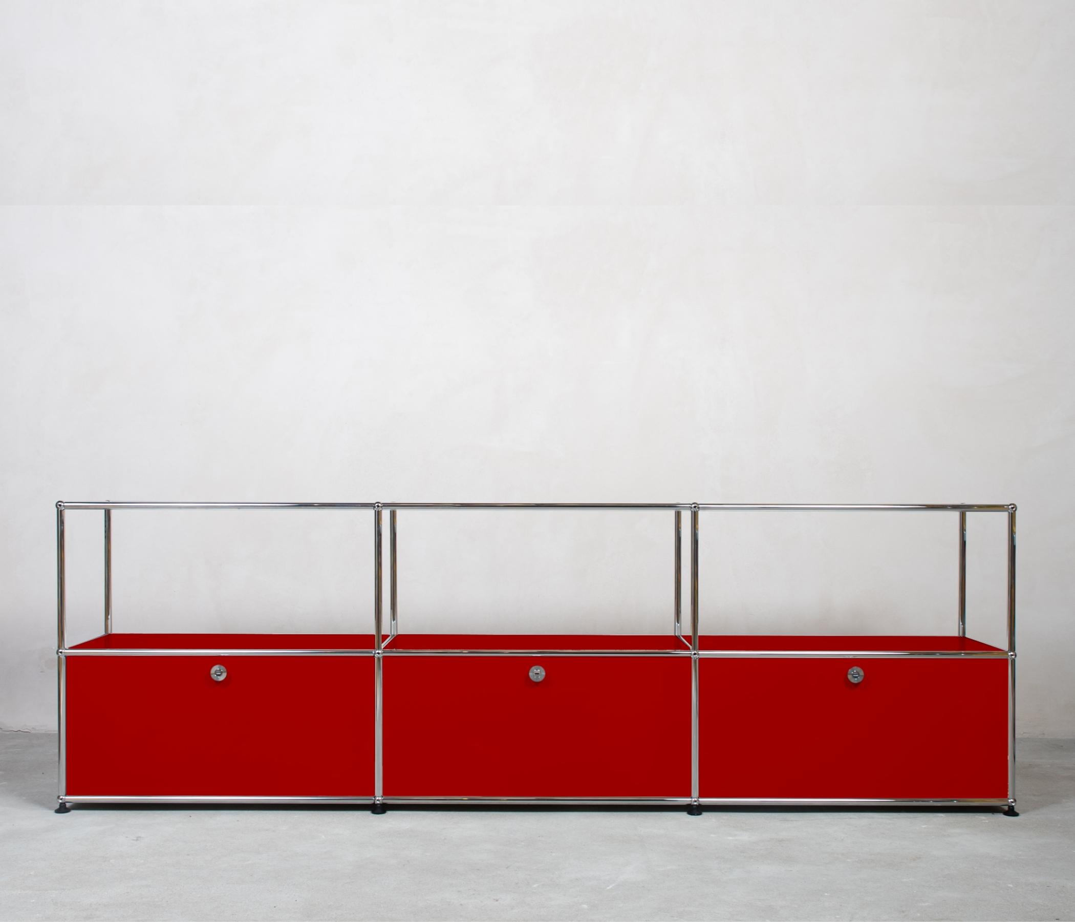 USM Haller Sideboard 3x2 Fächer offen Rubinrot