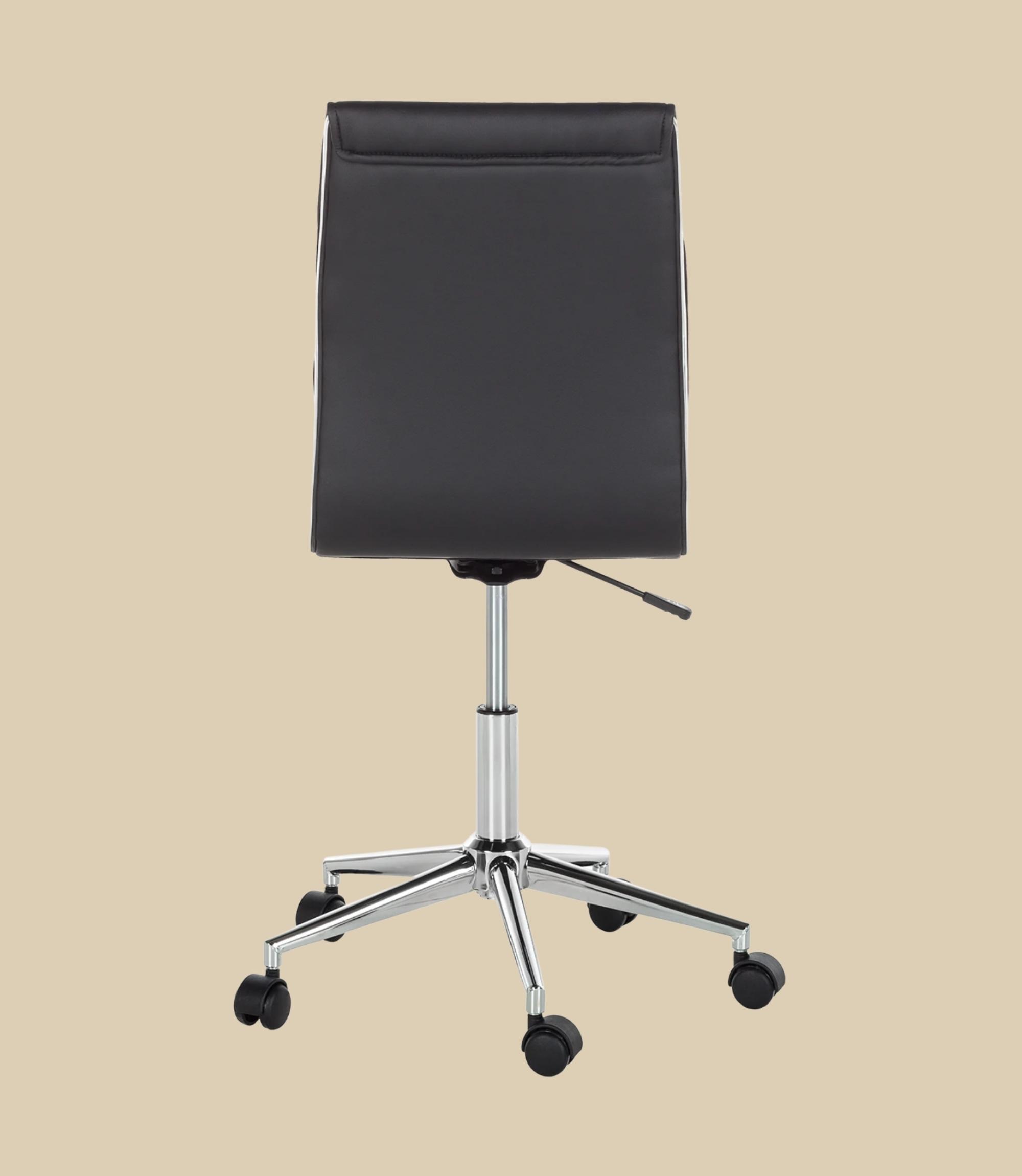 Office swivel chair made of faux leather in black