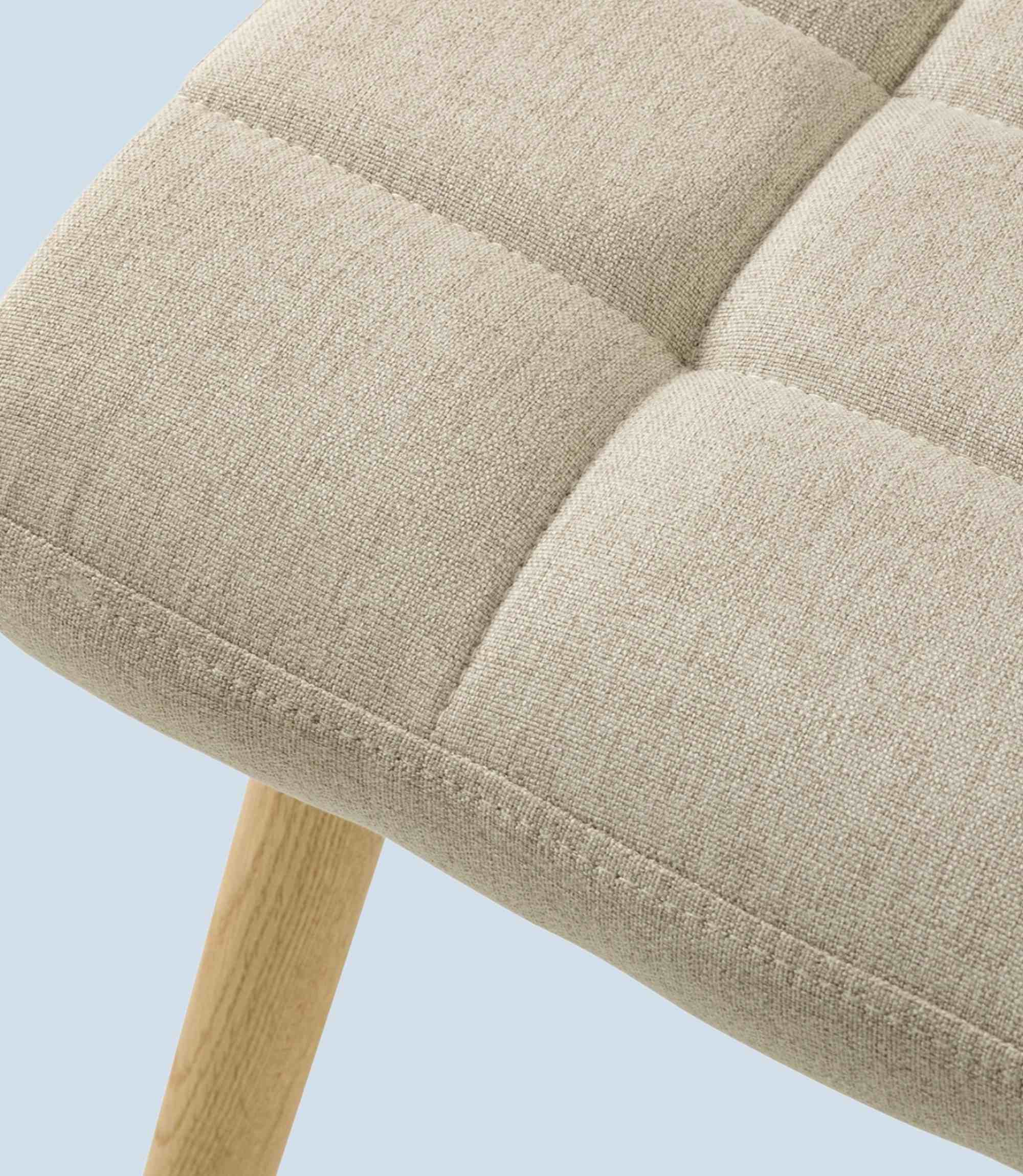 Polsterstuhl Doskie II Leinen / Eiche massiv Beige 2er Set