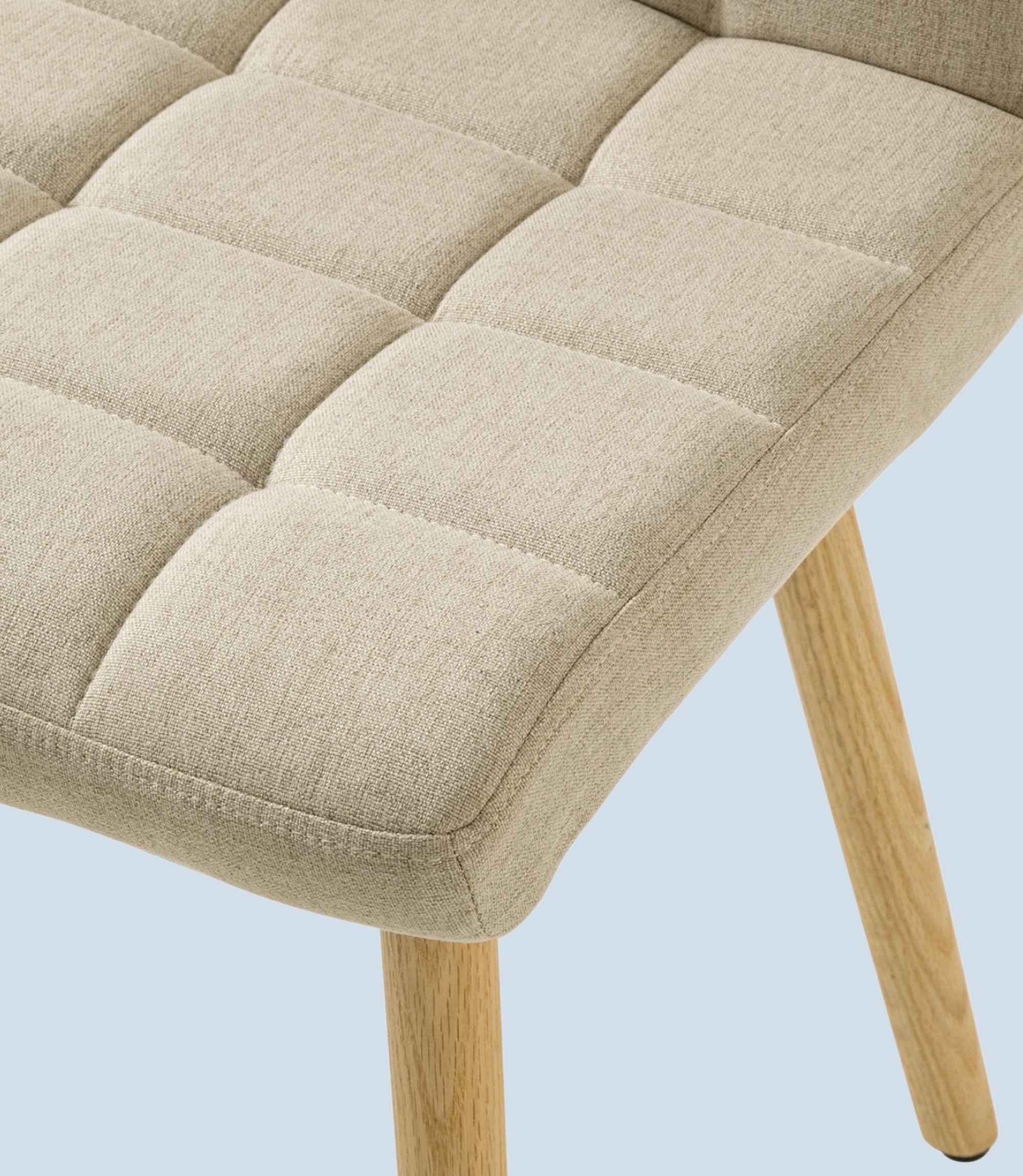 Polsterstuhl Doskie II Leinen / Eiche massiv Beige 2er Set