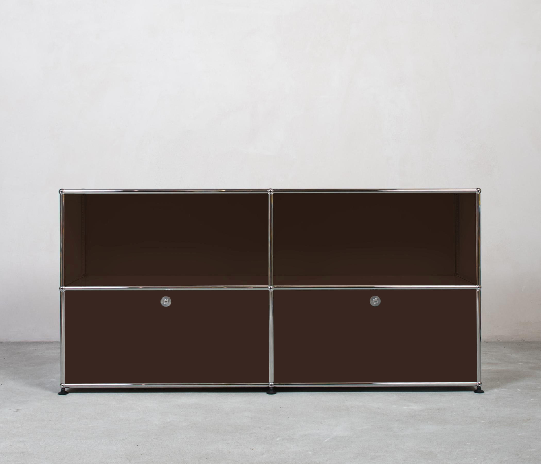 USM Haller Sideboard 2x2 Fächer oben offen Braun