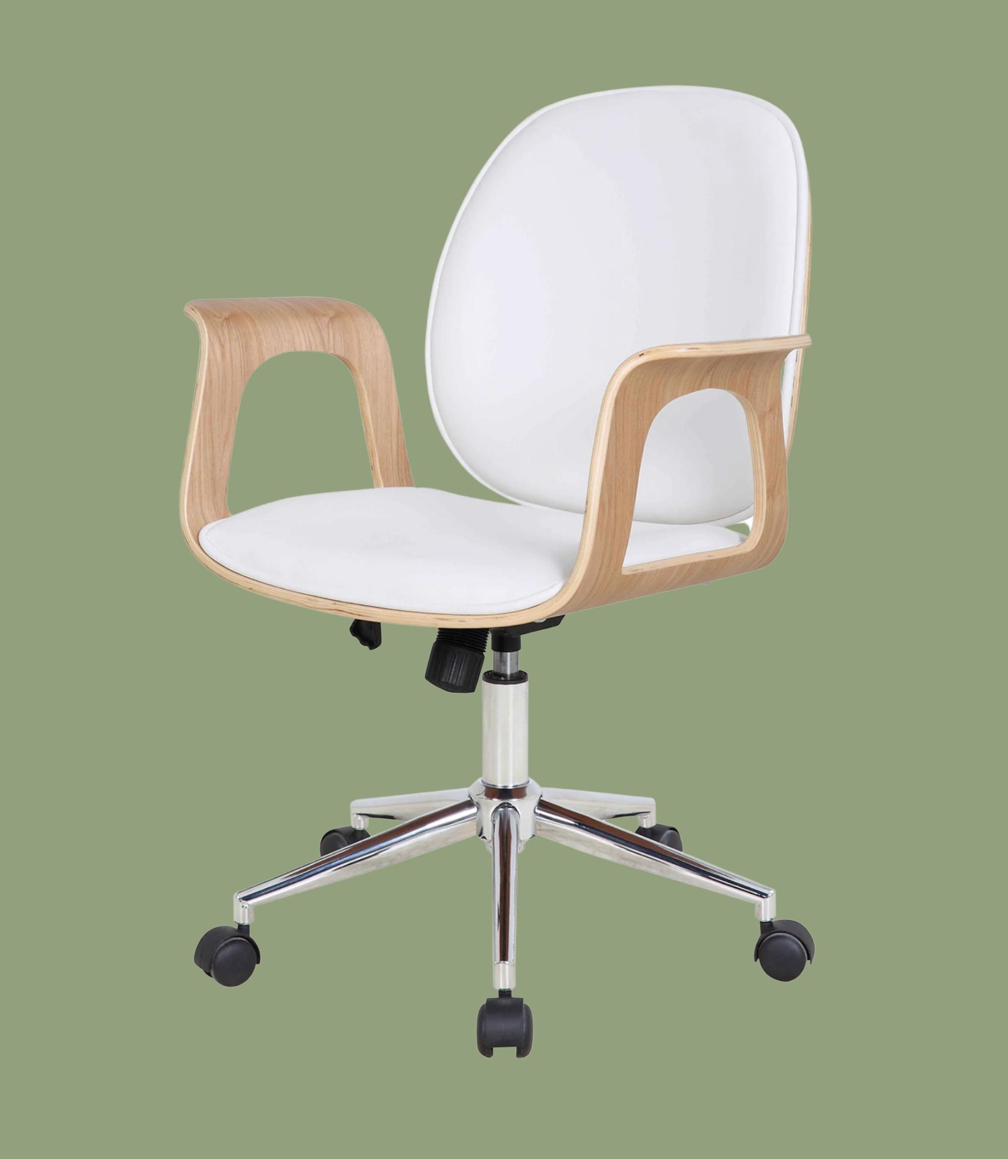 Bürodrehstuhl Kunstleder Weiß
