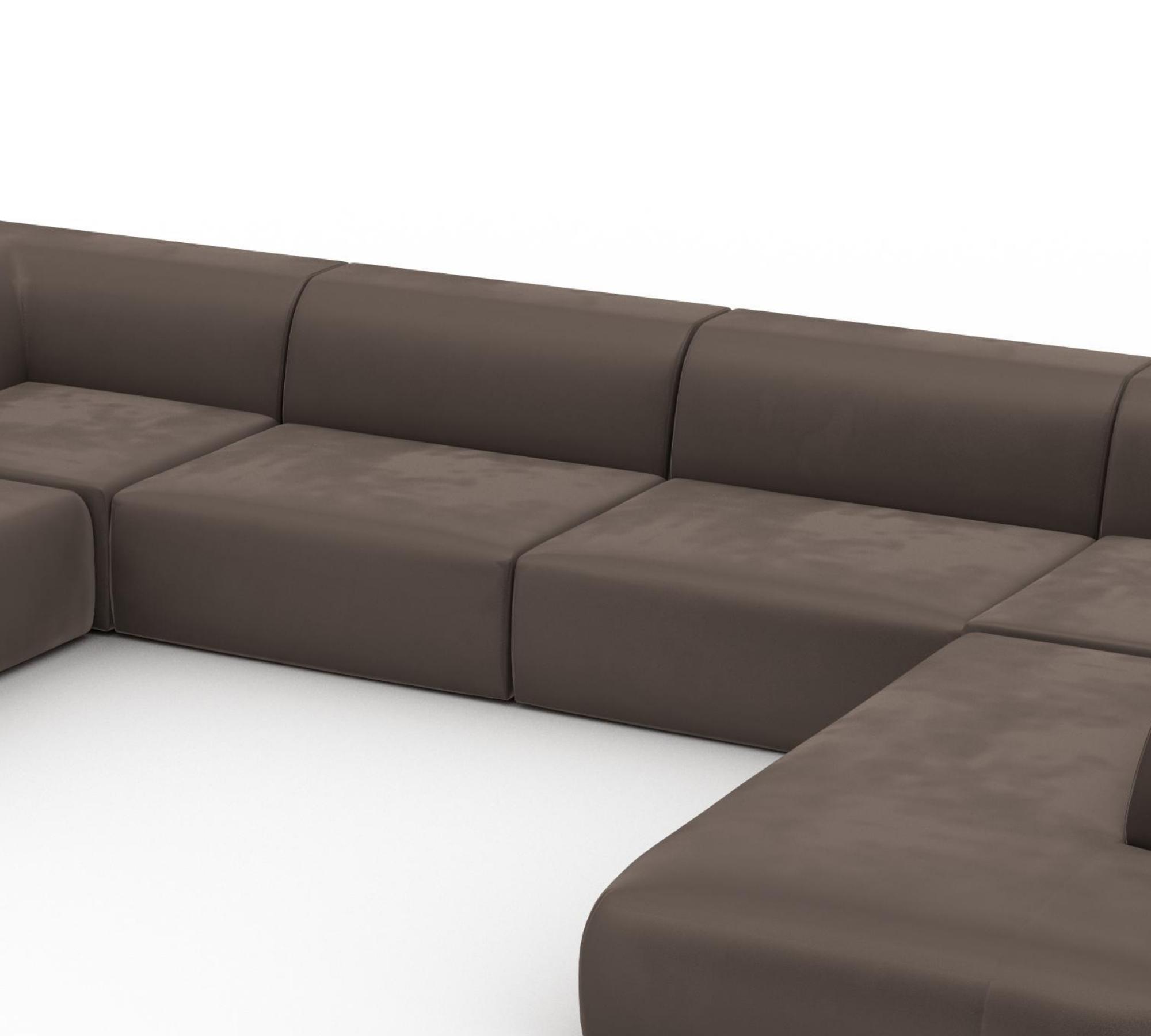 Pyllow Sofalandschaft Samt Taupe Grau