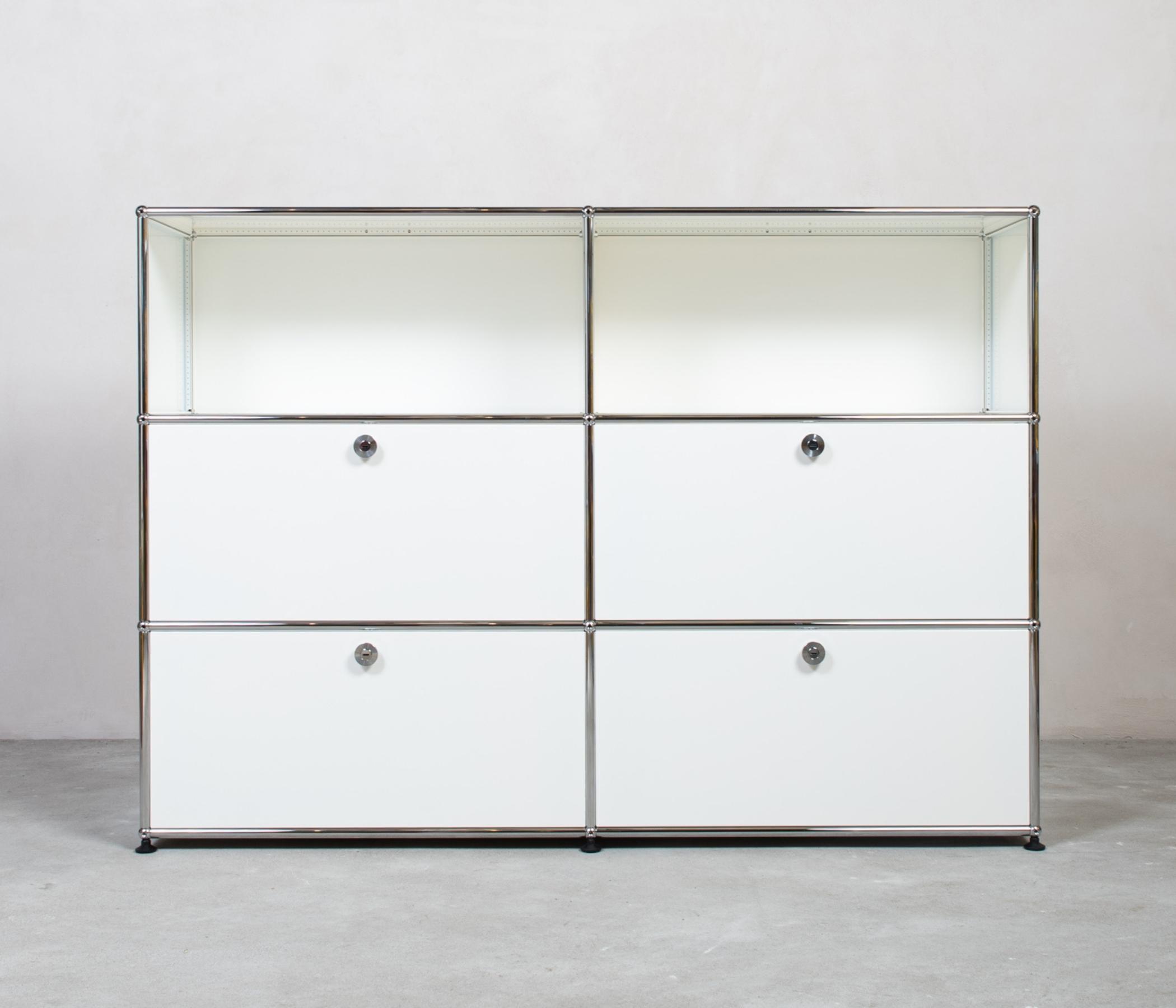 USM Haller Highboard 2x3 Fächer oben offen Reinweiß