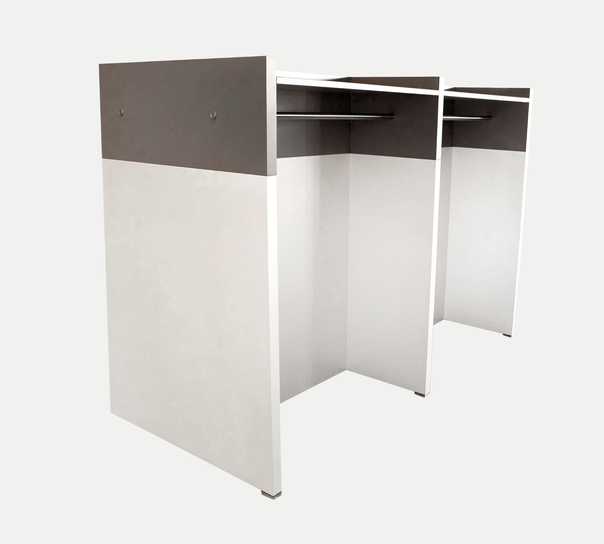 Große Garderobe beidseitig benutzbar Weiß-Grau
