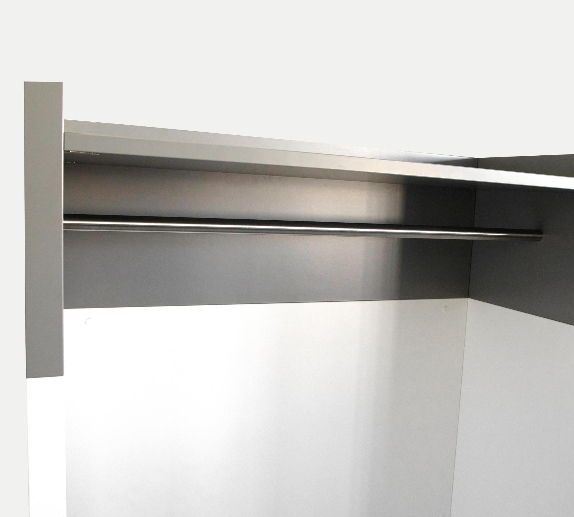 Große Garderobe beidseitig benutzbar Weiß-Grau