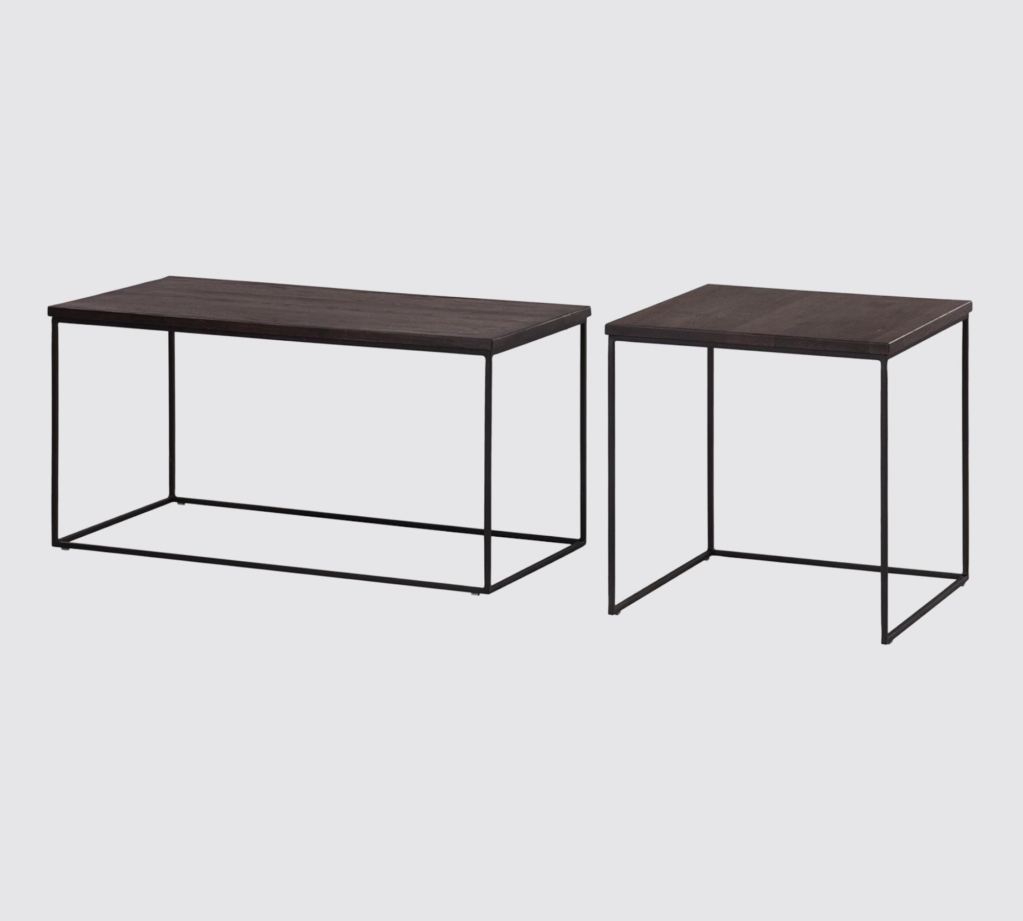 2-Teiliger Couchtisch Eiche massiv