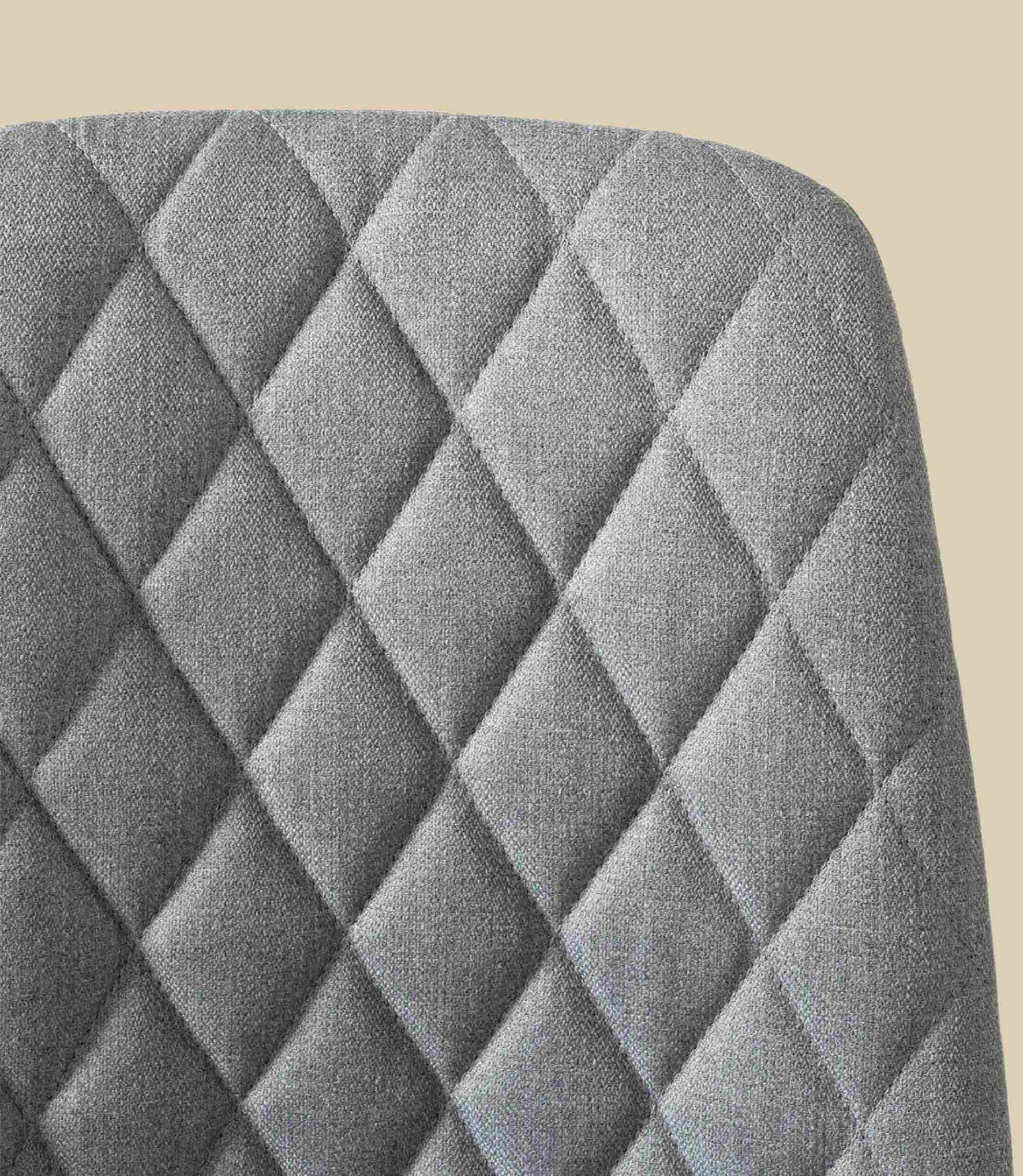 2x Upholstered chair with diamond quilting Grey