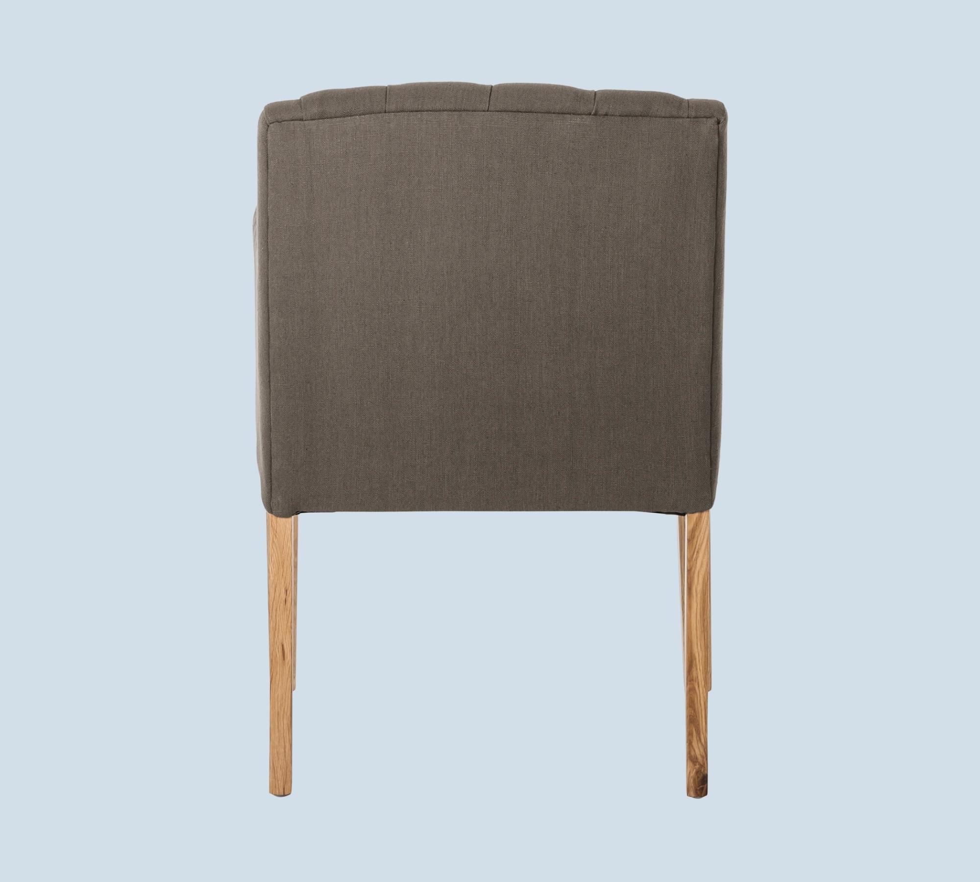 Armlehnstuhl mit Chesterfield Steppung Braun