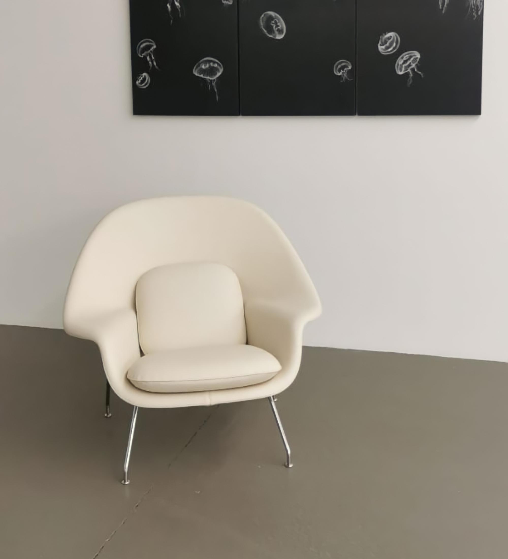 Womb Chair Kunsteder Weiß