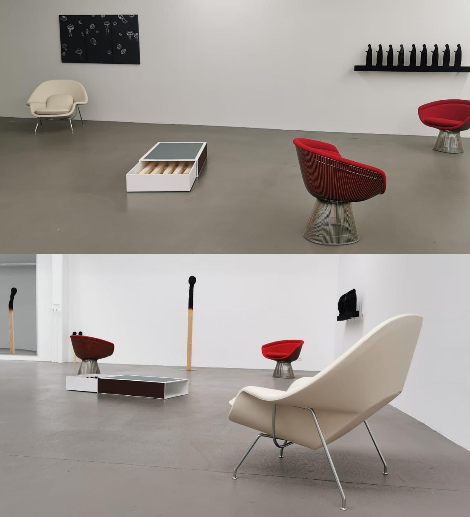 Womb Chair Kunsteder Weiß