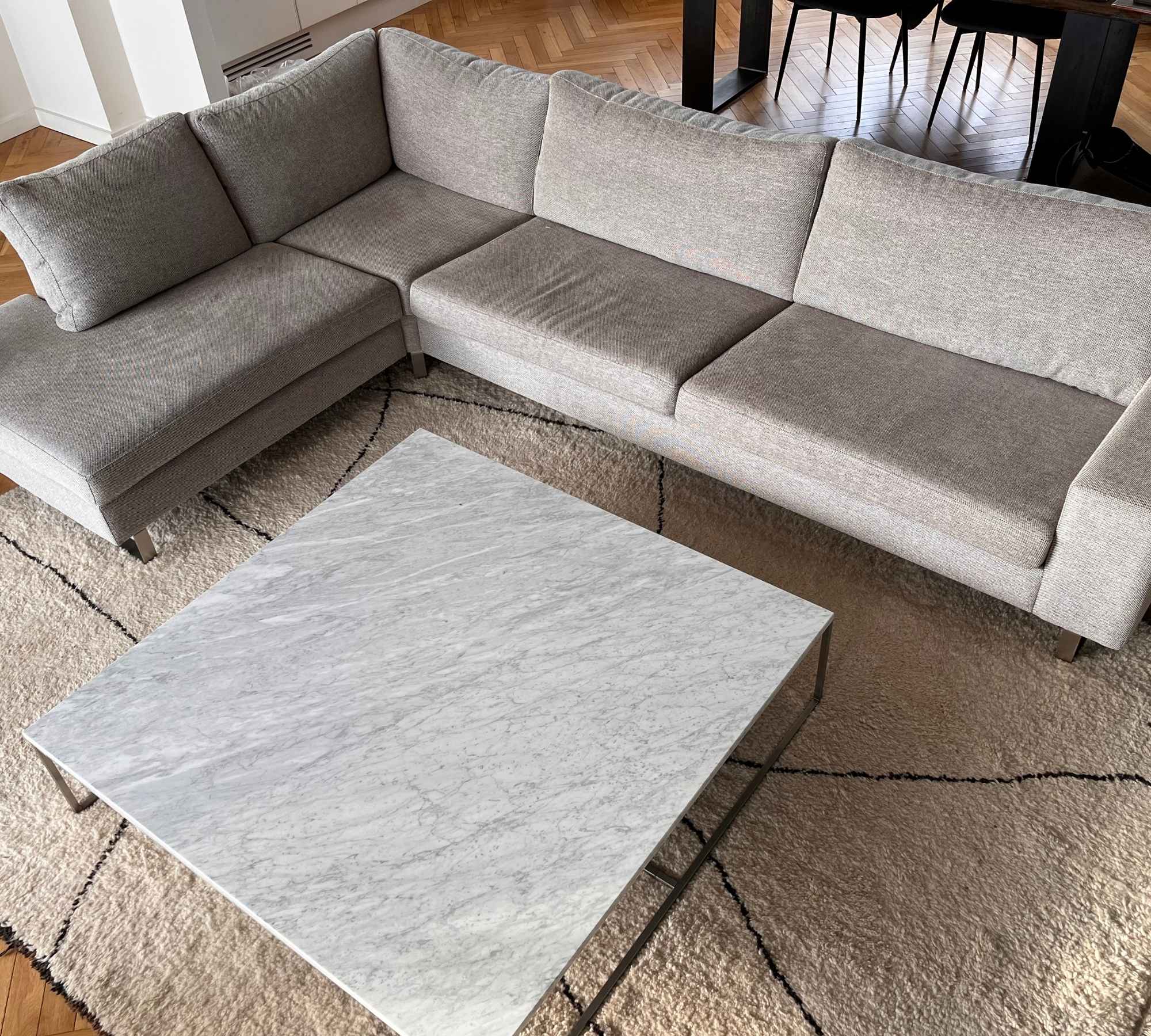 Indivi Ecksofa mit Loungemodul links Mojave Bezug Grau