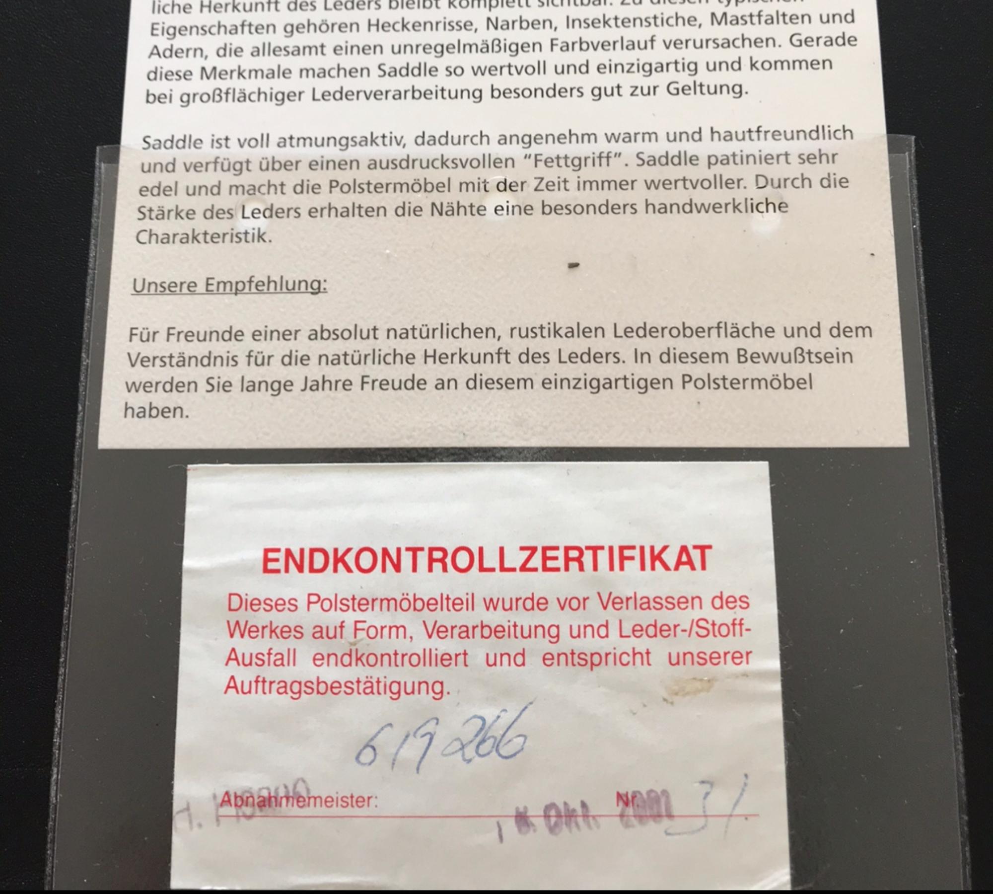 Klassische Saddle Sofasitzgarnitur aus Büffelleder Schwarz