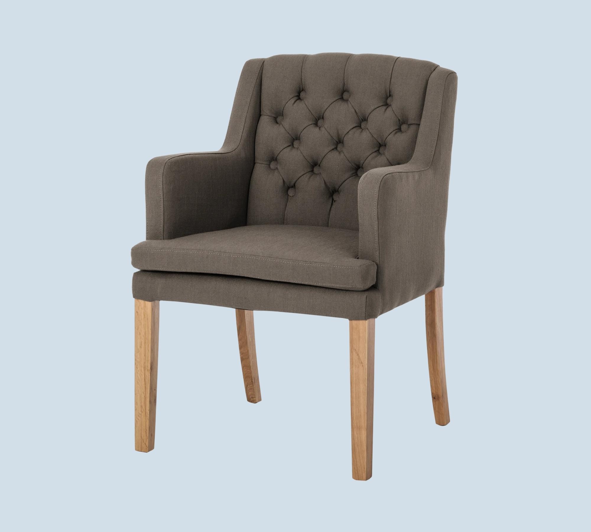 Armlehnstuhl mit Chesterfield Steppung Braun