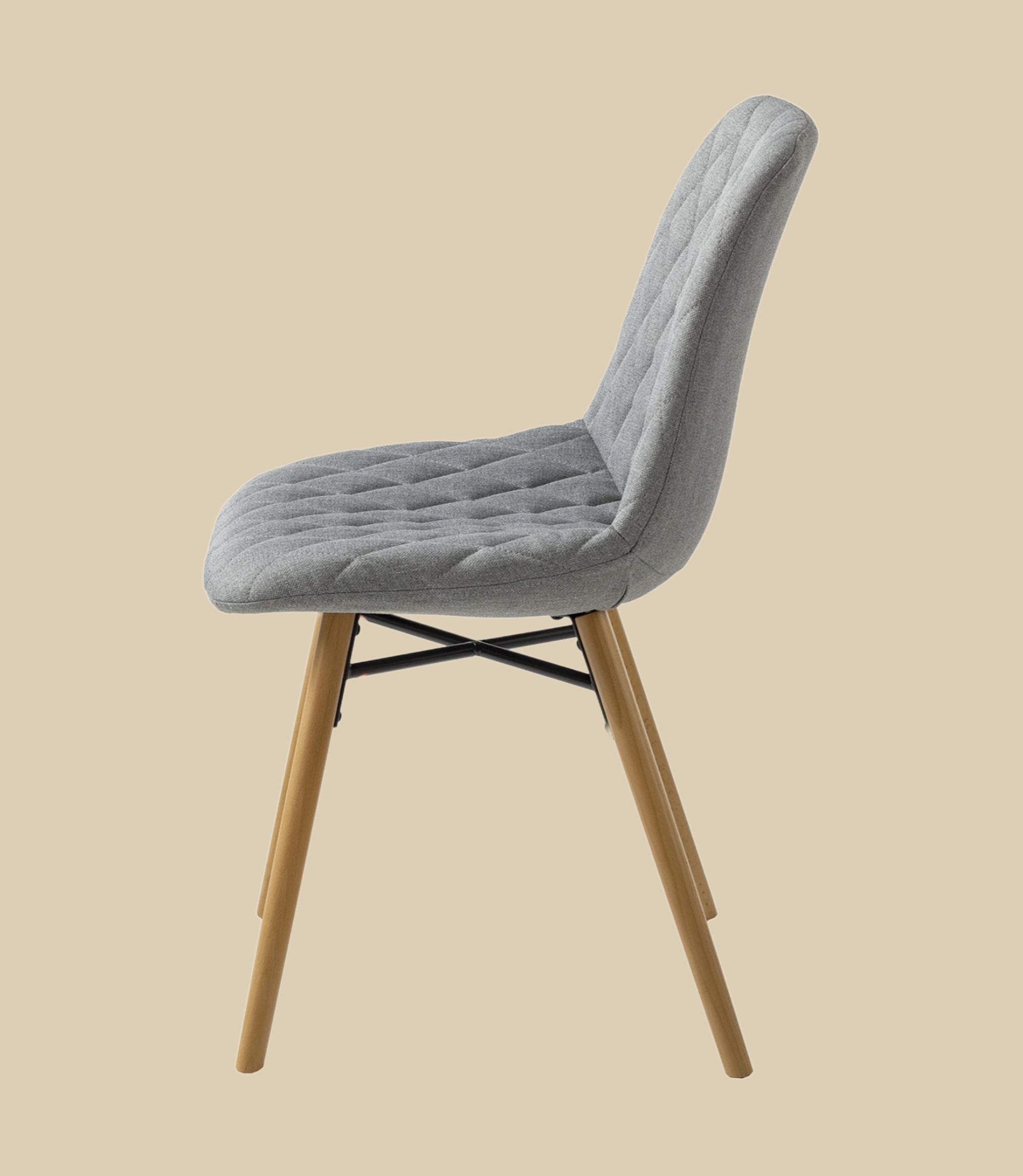 2x Upholstered chair with diamond quilting Grey