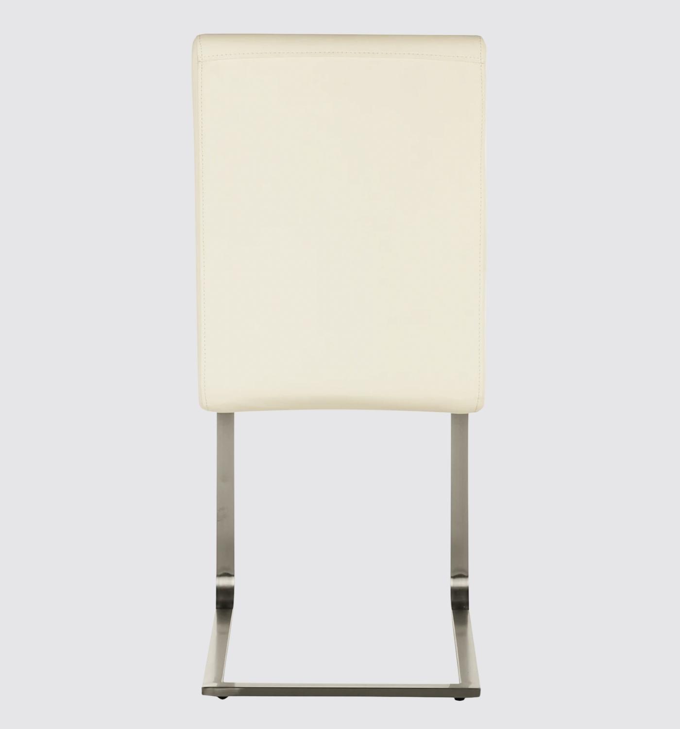 2x Echtleder-Freischwinger Creme