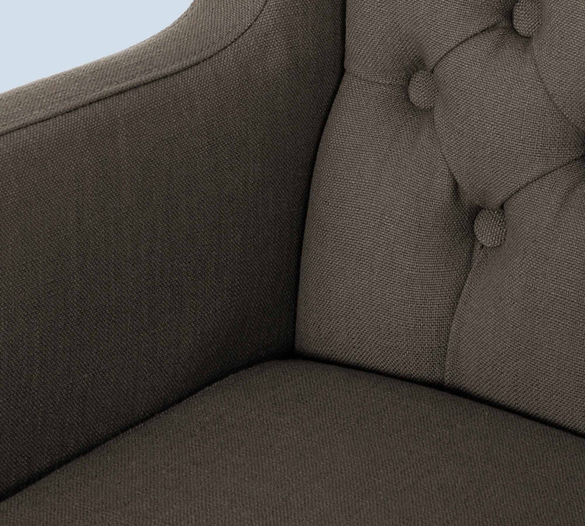 Armlehnstuhl mit Chesterfield Steppung Braun