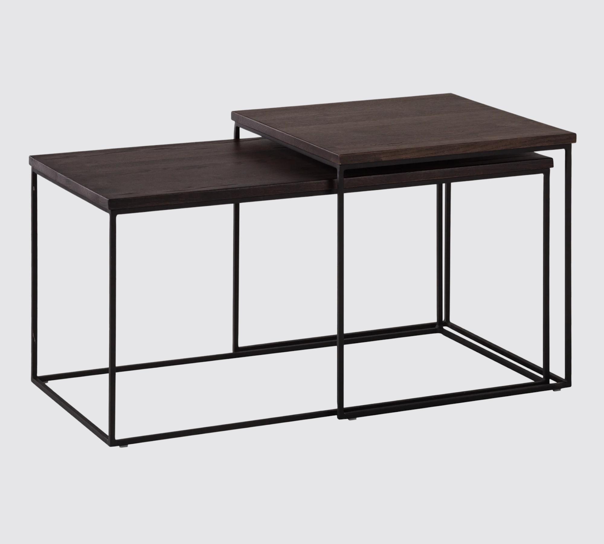 2-Teiliger Couchtisch Eiche massiv