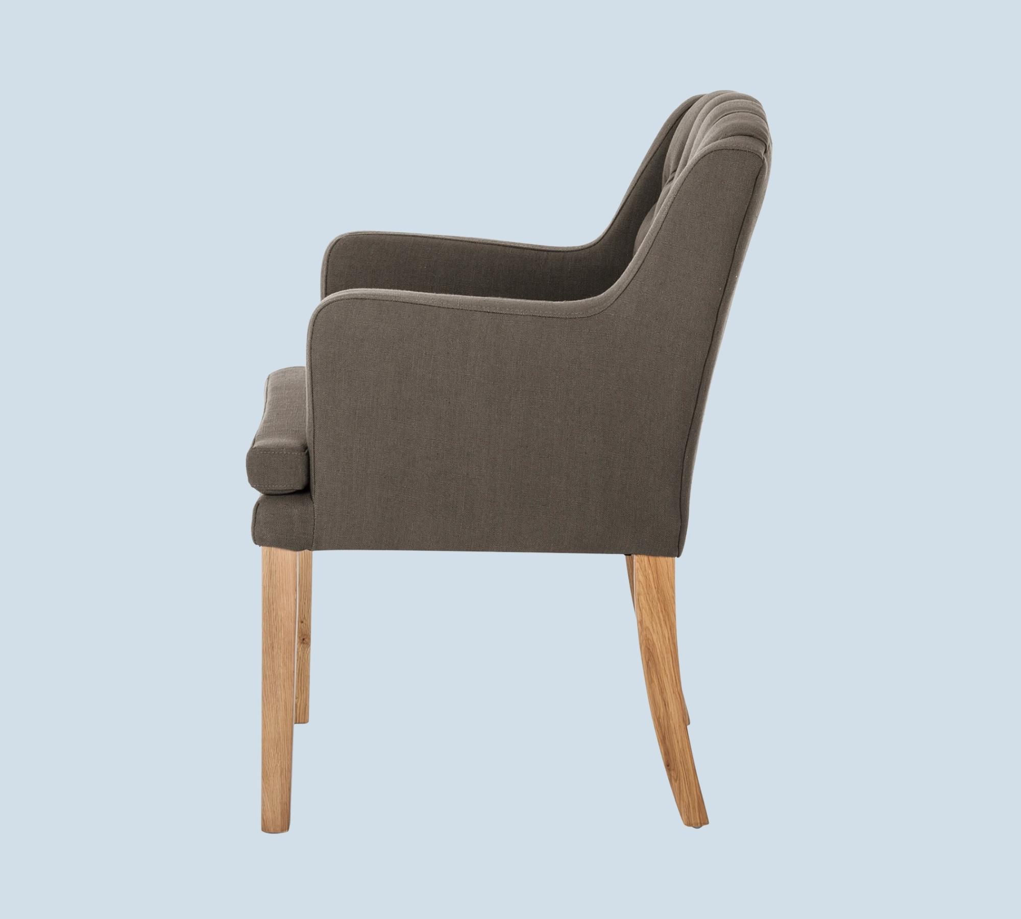 Armlehnstuhl mit Chesterfield Steppung Braun
