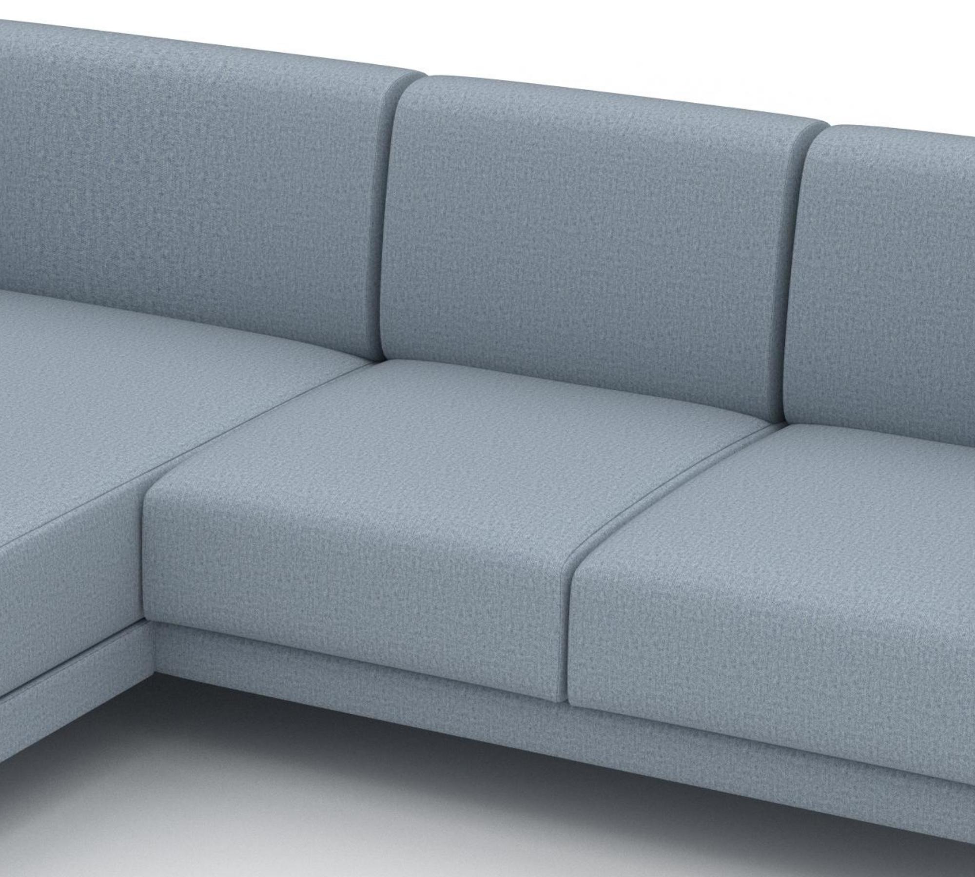 Tyme Ecksofa Récamiere Links Wollstoff Eisblau