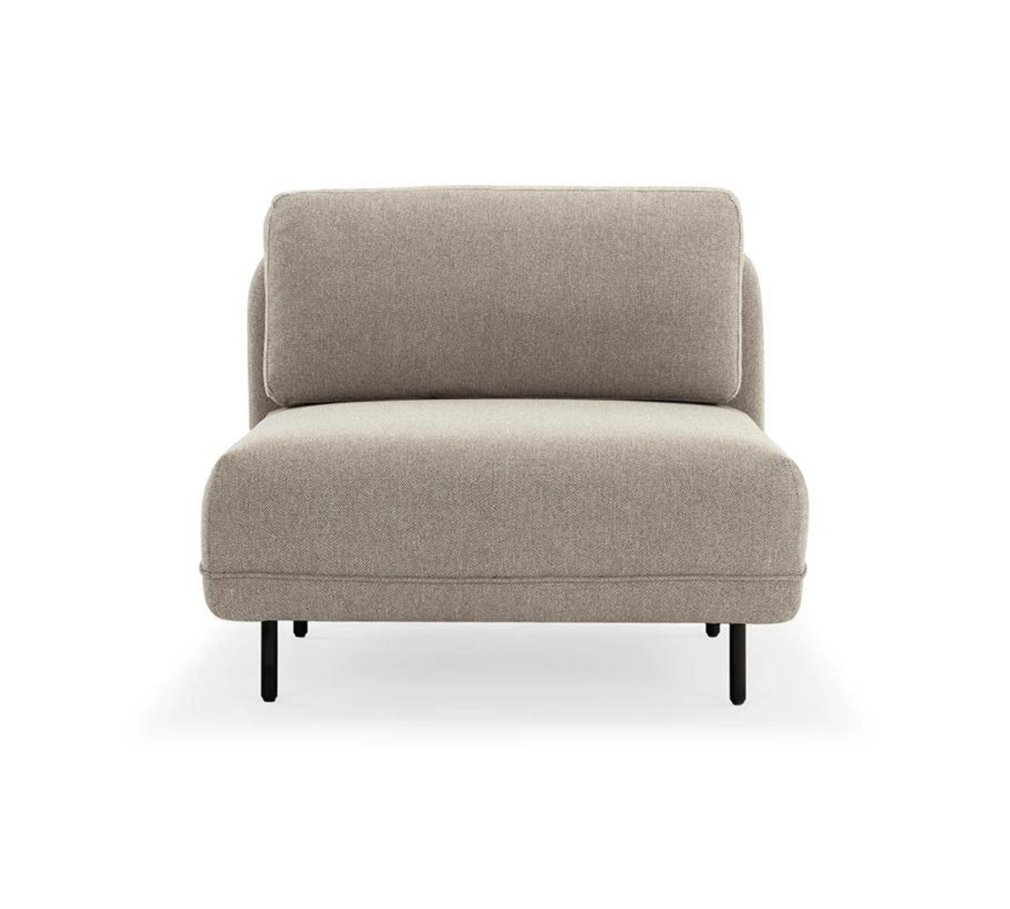 Set Ellis Sofa mit Récamiere + Hocker Beige