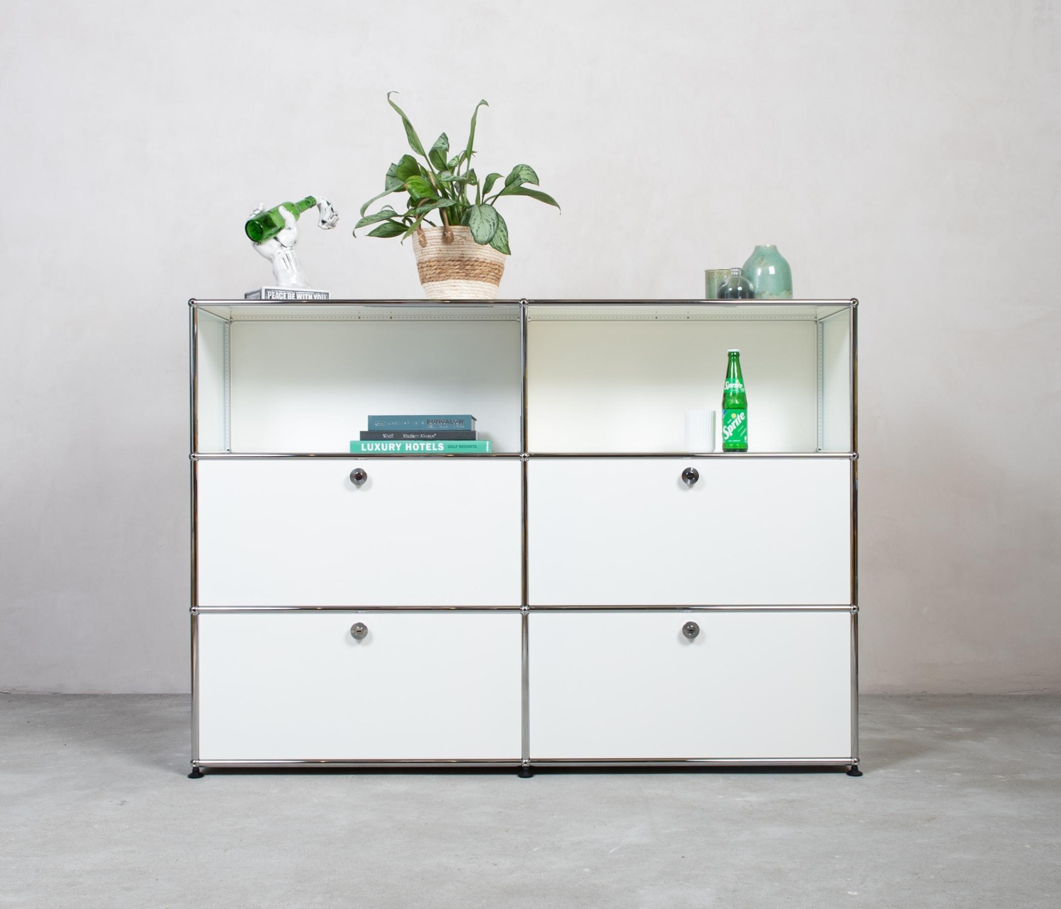 USM Haller Highboard 2x3 Fächer oben offen Reinweiß