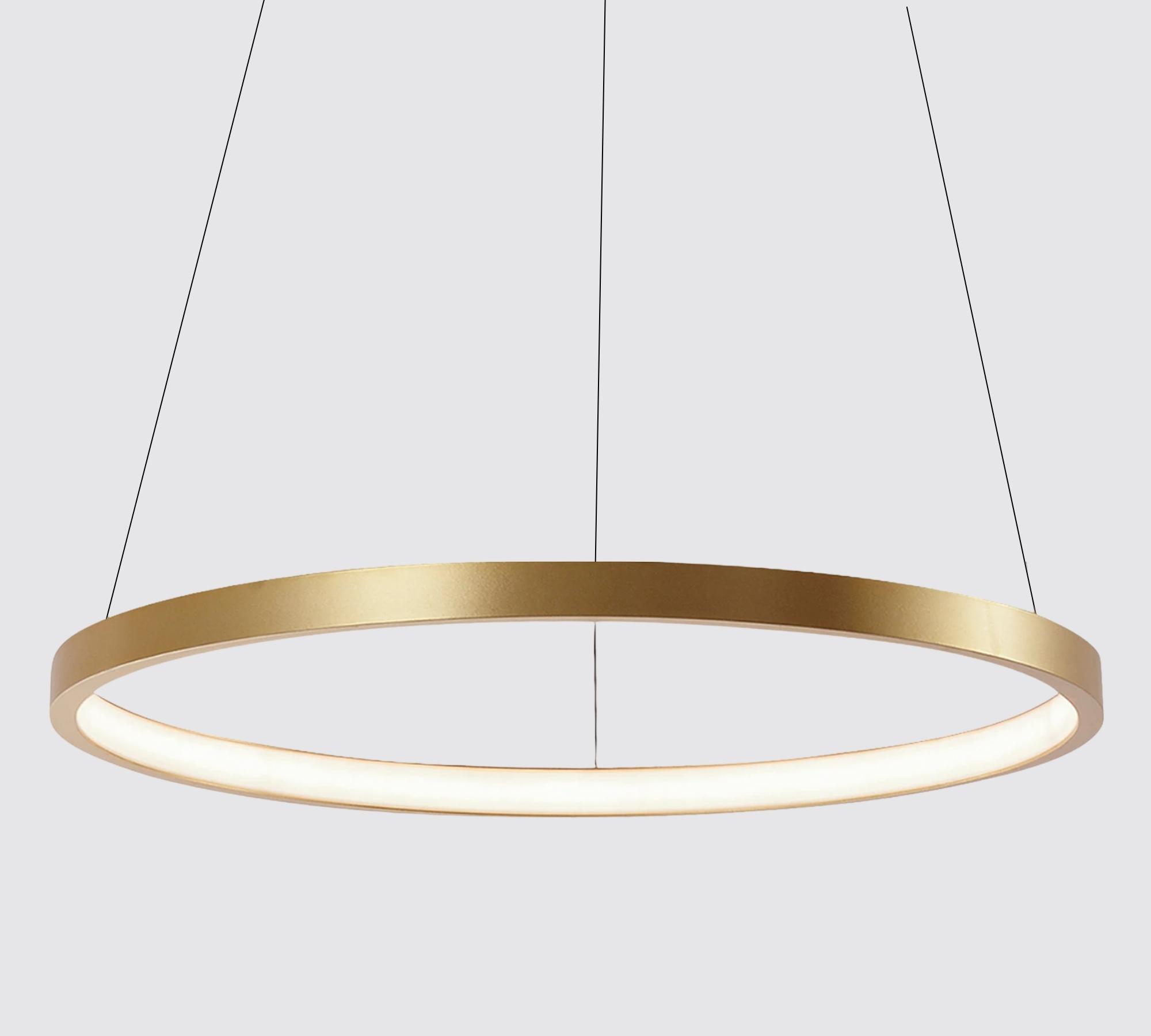 LED-Pendelleuchte Double Circle Gold