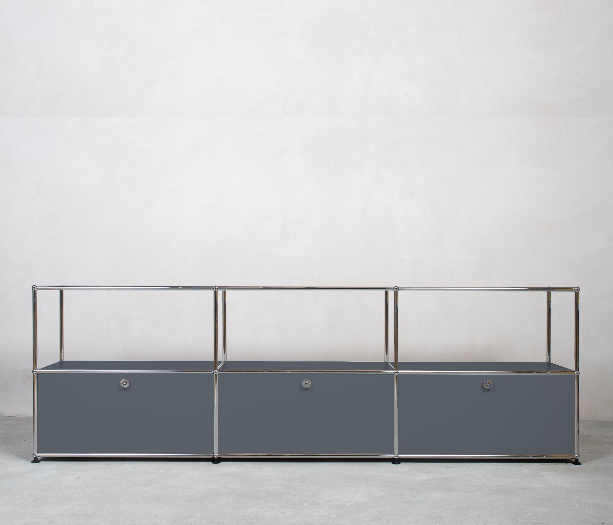 USM Haller Sideboard 3x2 Fächer offen Mittelgrau