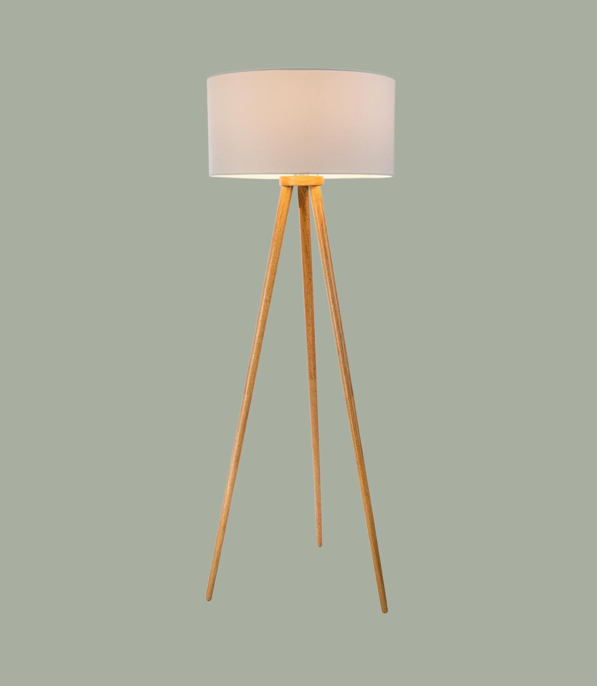 Tripod Stehleuchte Massivholz