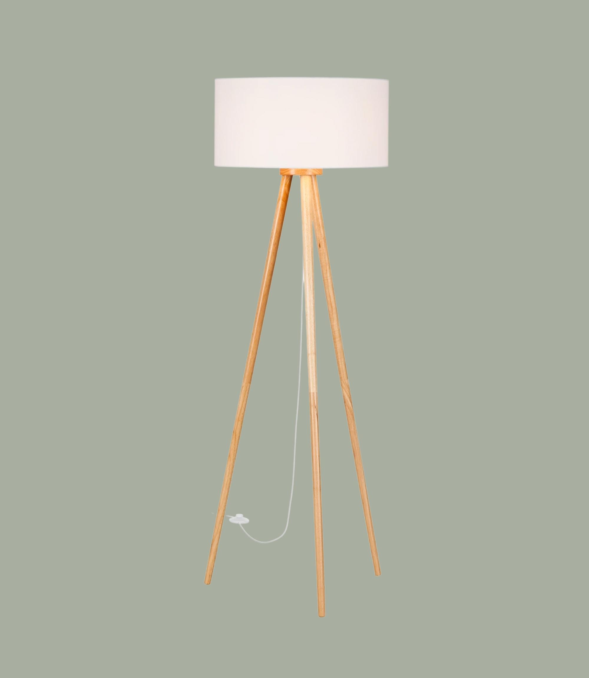 Tripod Stehleuchte Massivholz