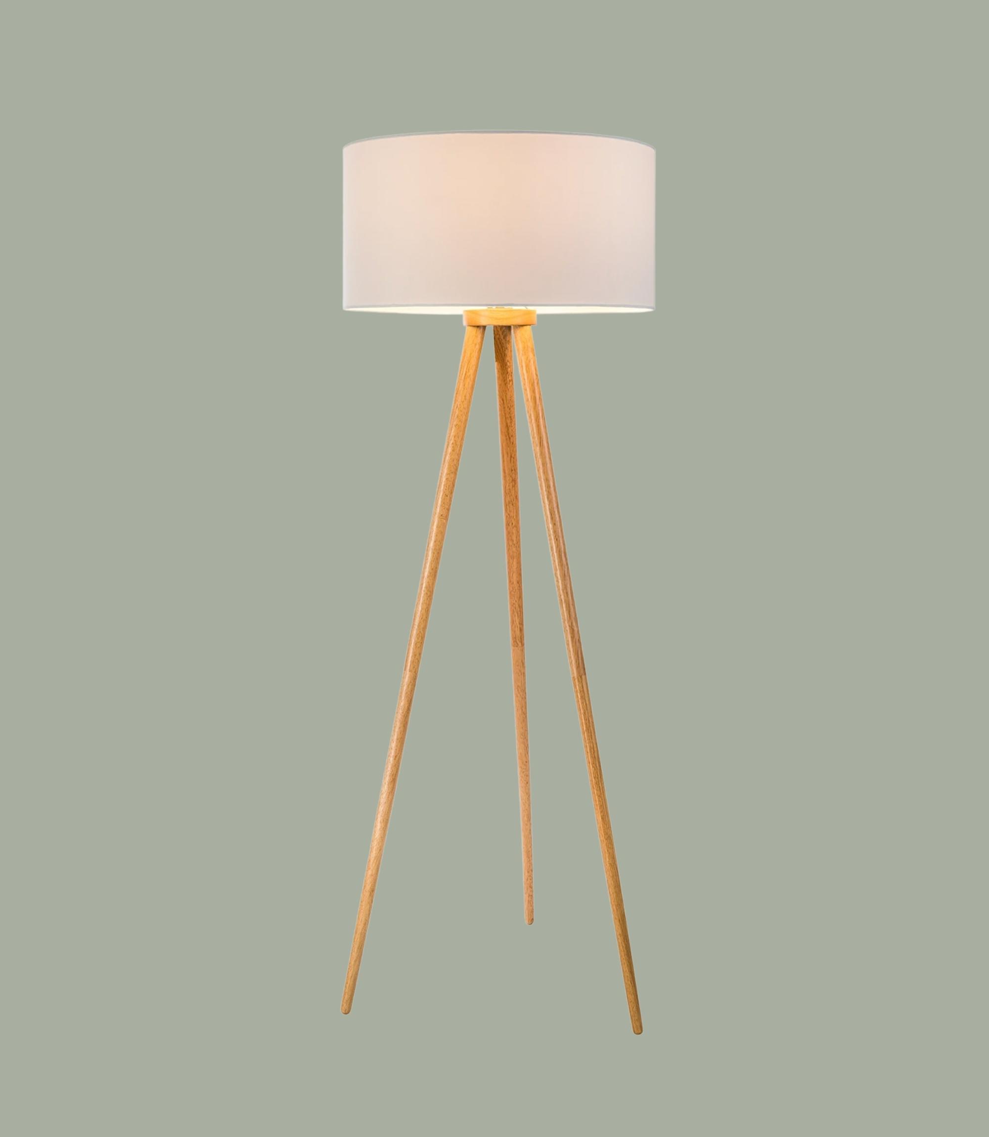 Tripod Stehleuchte Massivholz