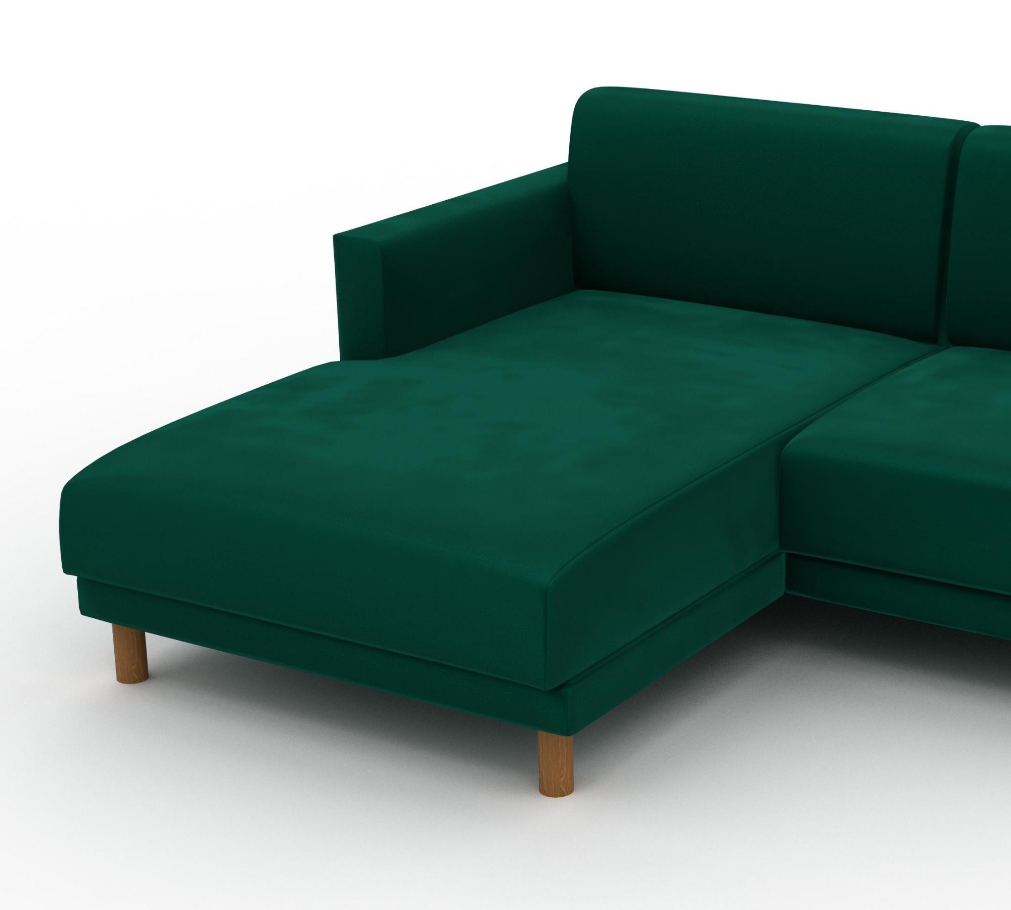 Tyme 2-Sitzer Ecksofa Récamiere Links Samt Waldgrün