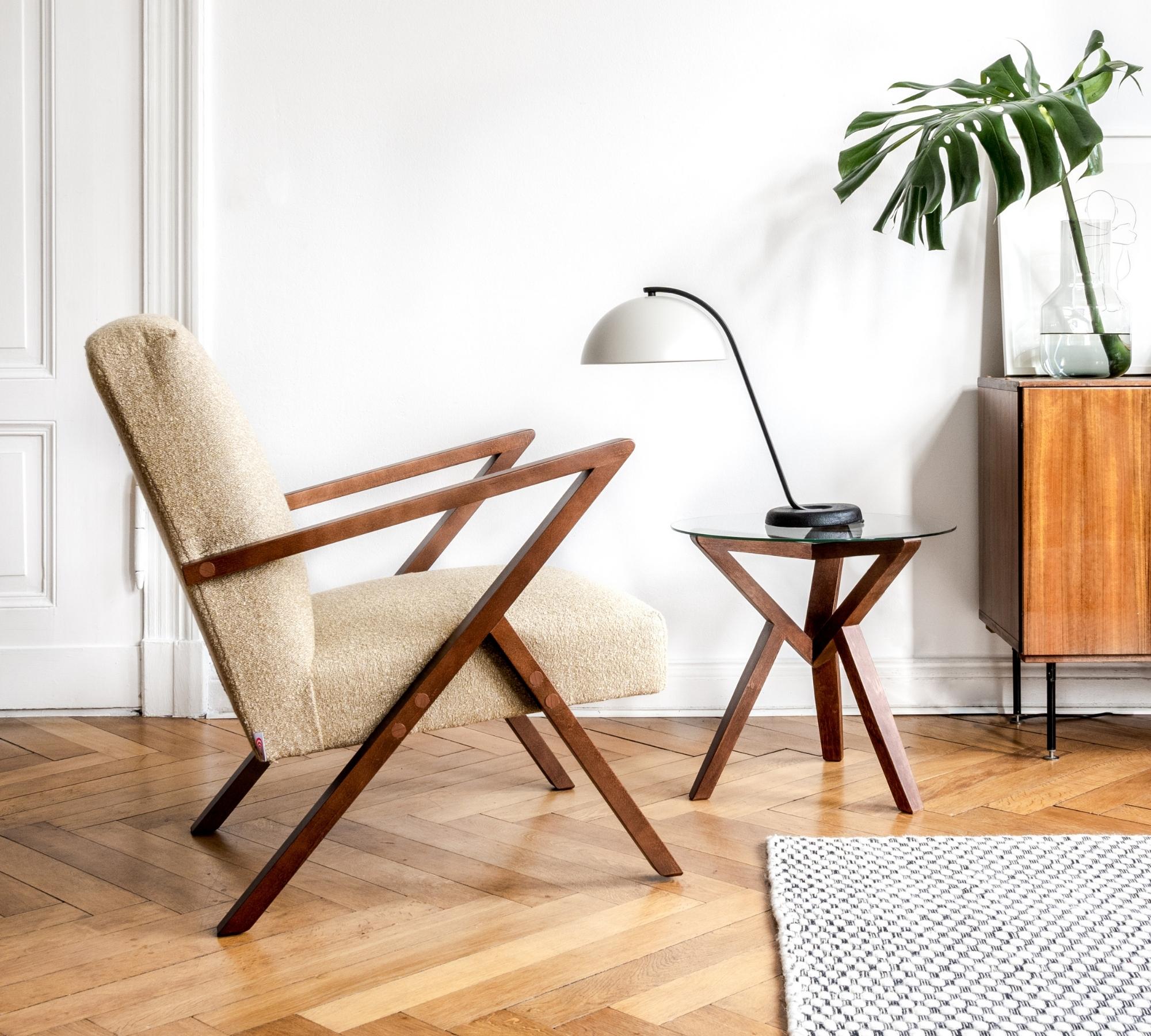 Cocoli-Exclusive Bouclé-Armlehnstuhl Beige