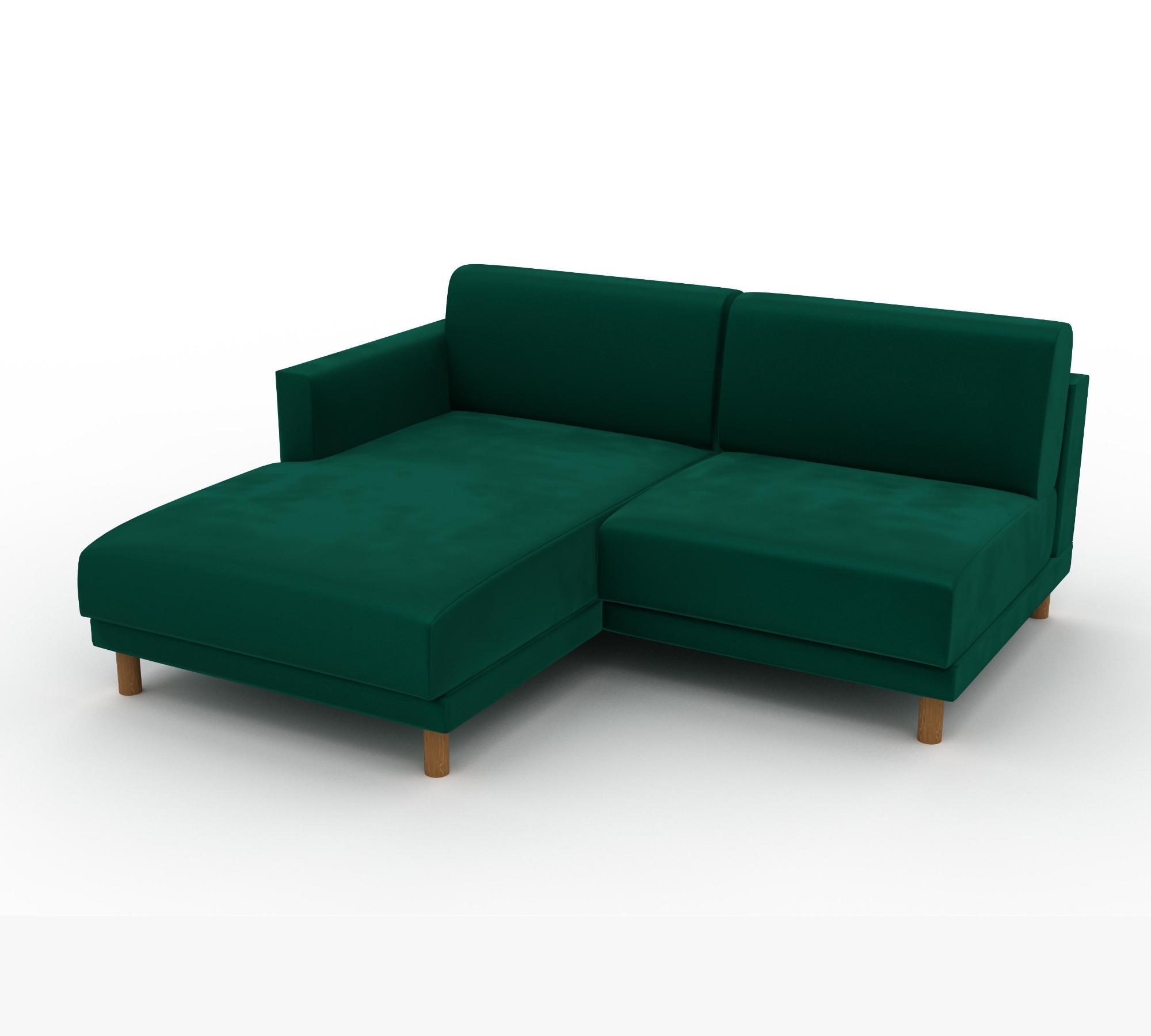 Tyme 2-Sitzer Ecksofa Récamiere Links Samt Waldgrün