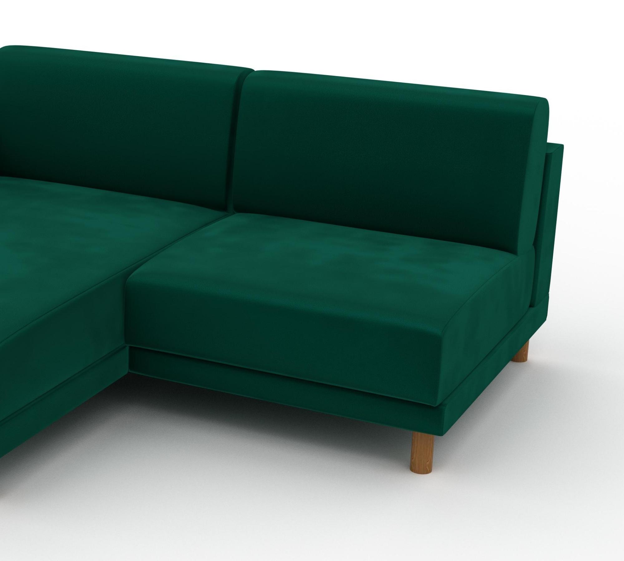 Tyme 2-Sitzer Ecksofa Récamiere Links Samt Waldgrün