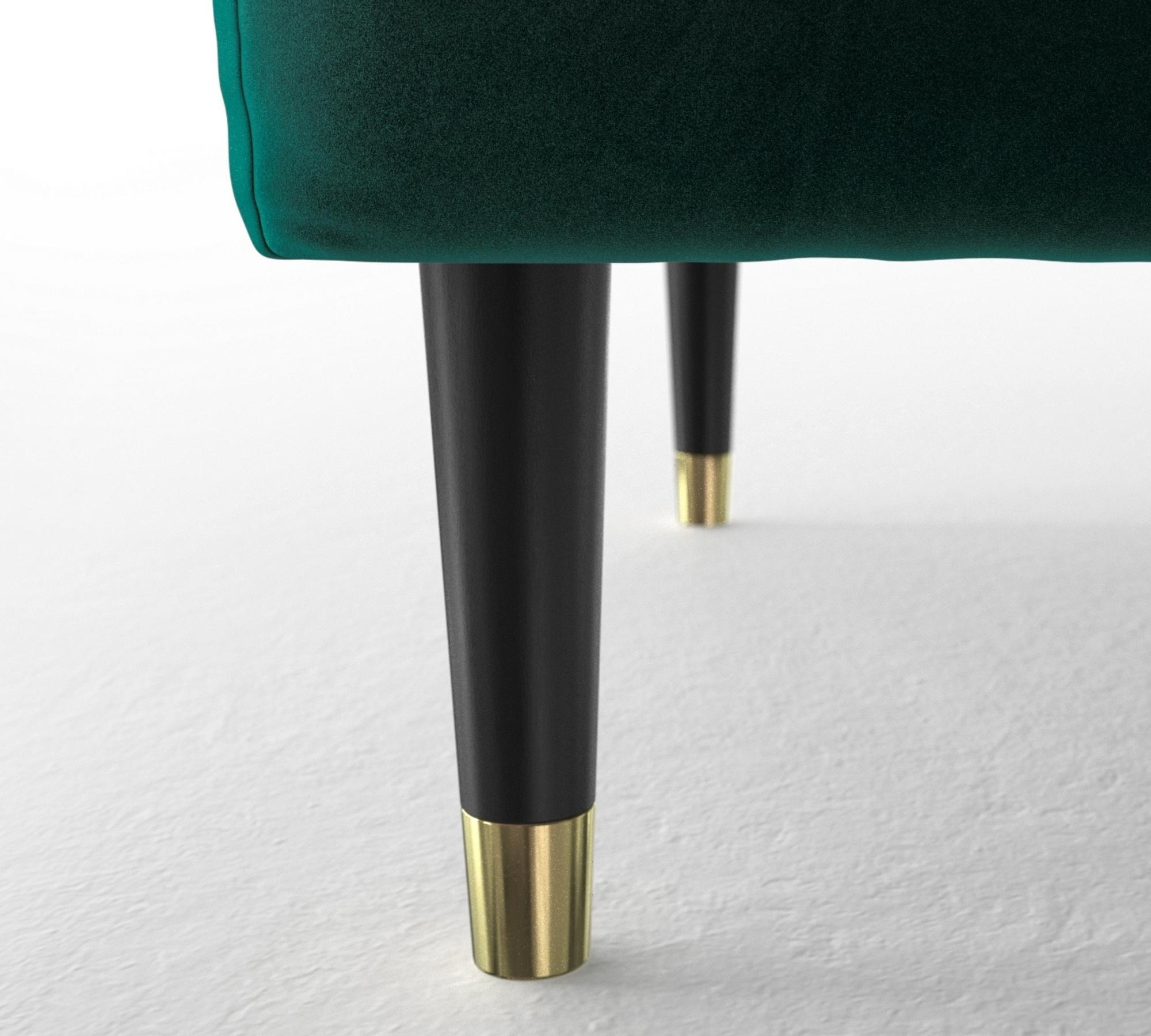 3-Sitzer Ecksofa Aldo Récamiere Links Samt Smaragd