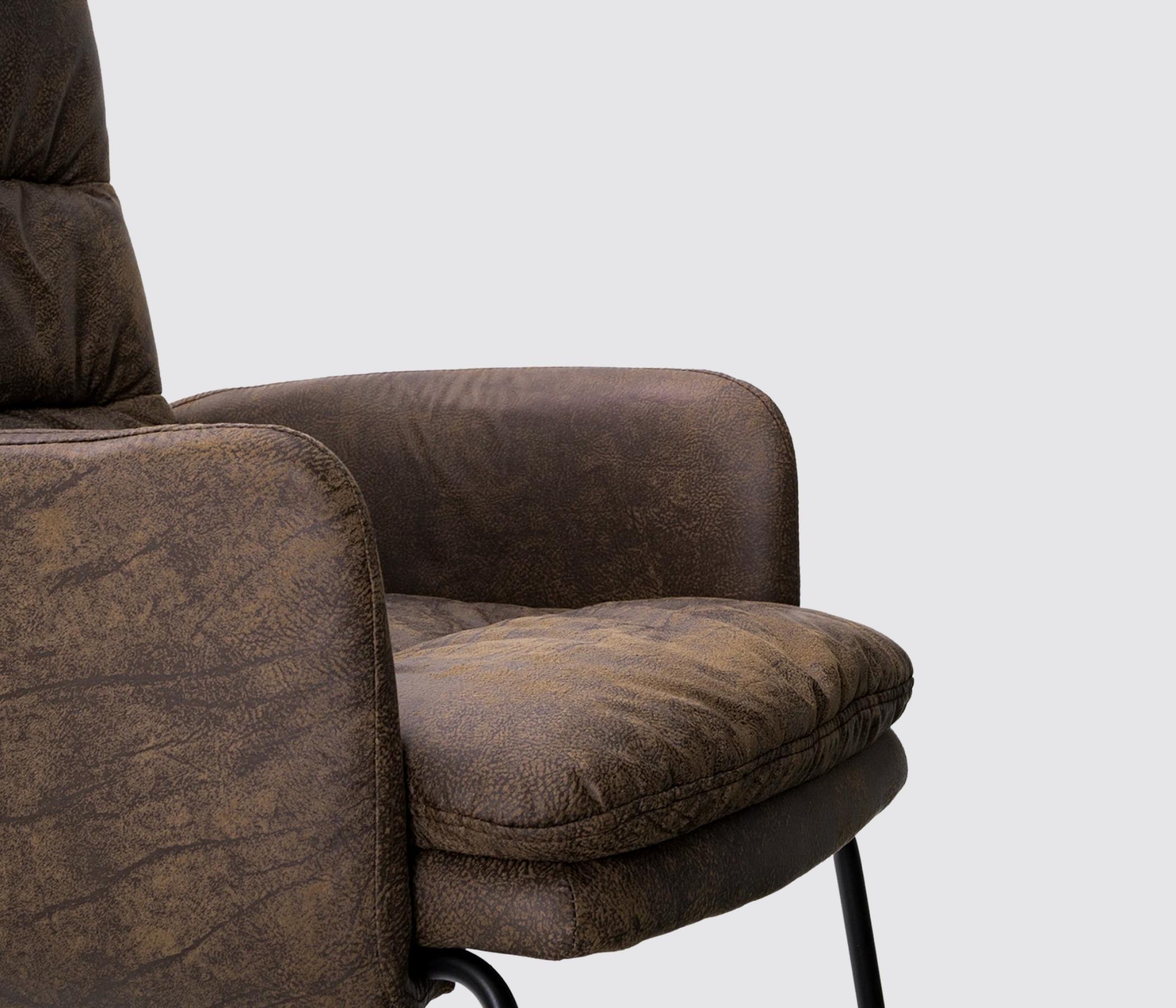 Armchair made of microfiber and steel Brown
