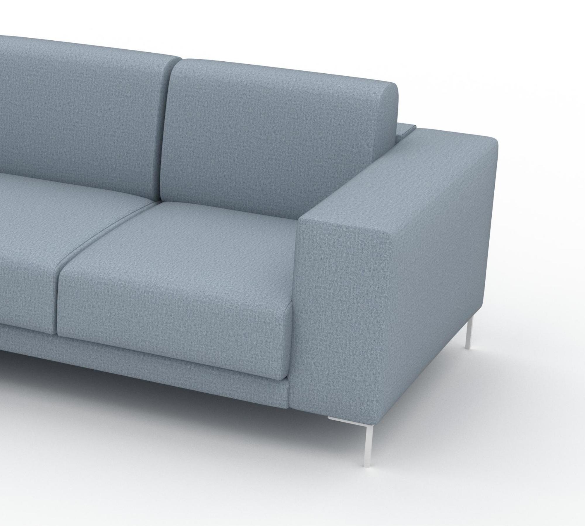 Tyme Ecksofa Récamiere Links Wollstoff Eisblau