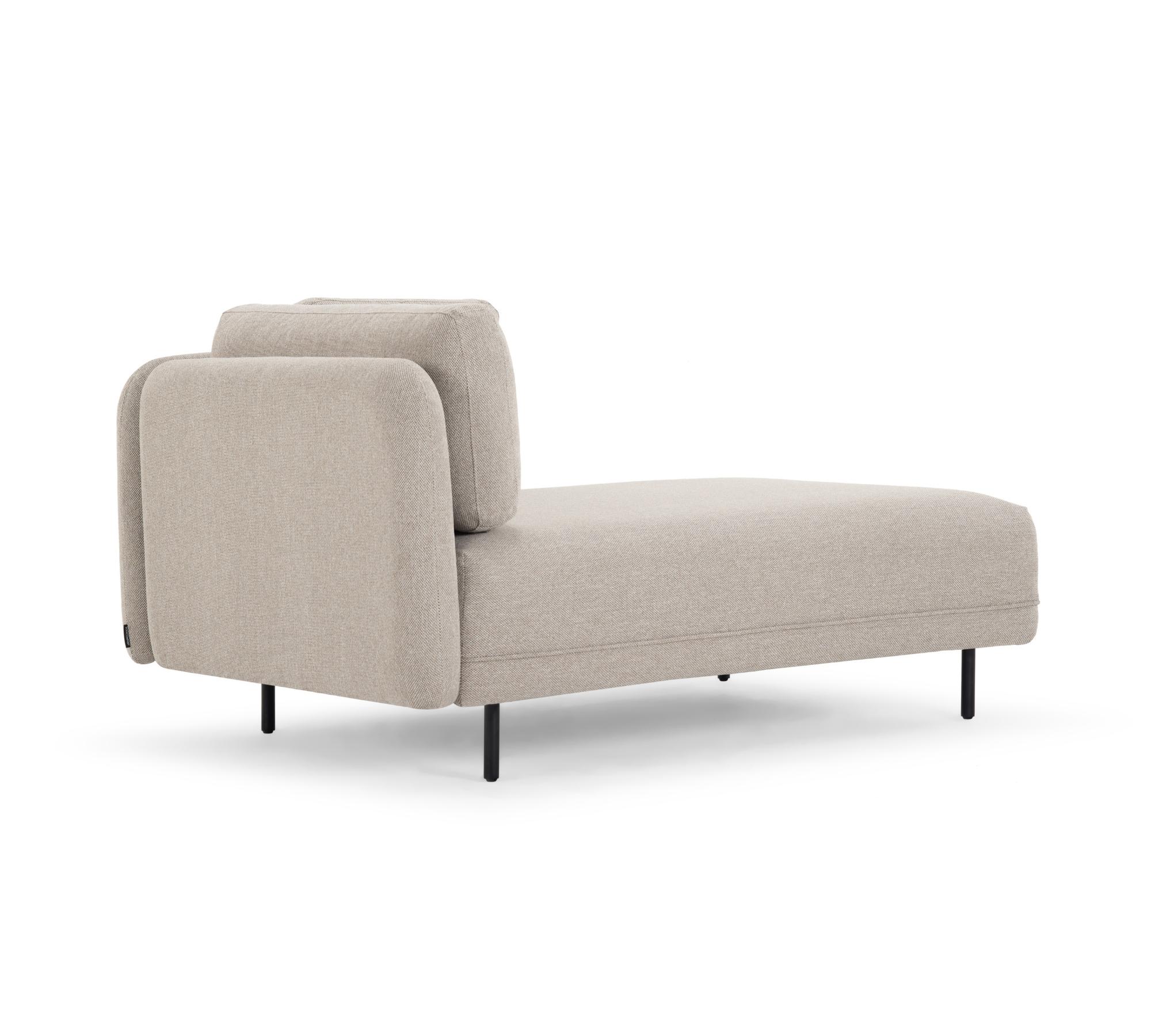 Set Ellis Sofa mit Récamiere + Hocker Beige