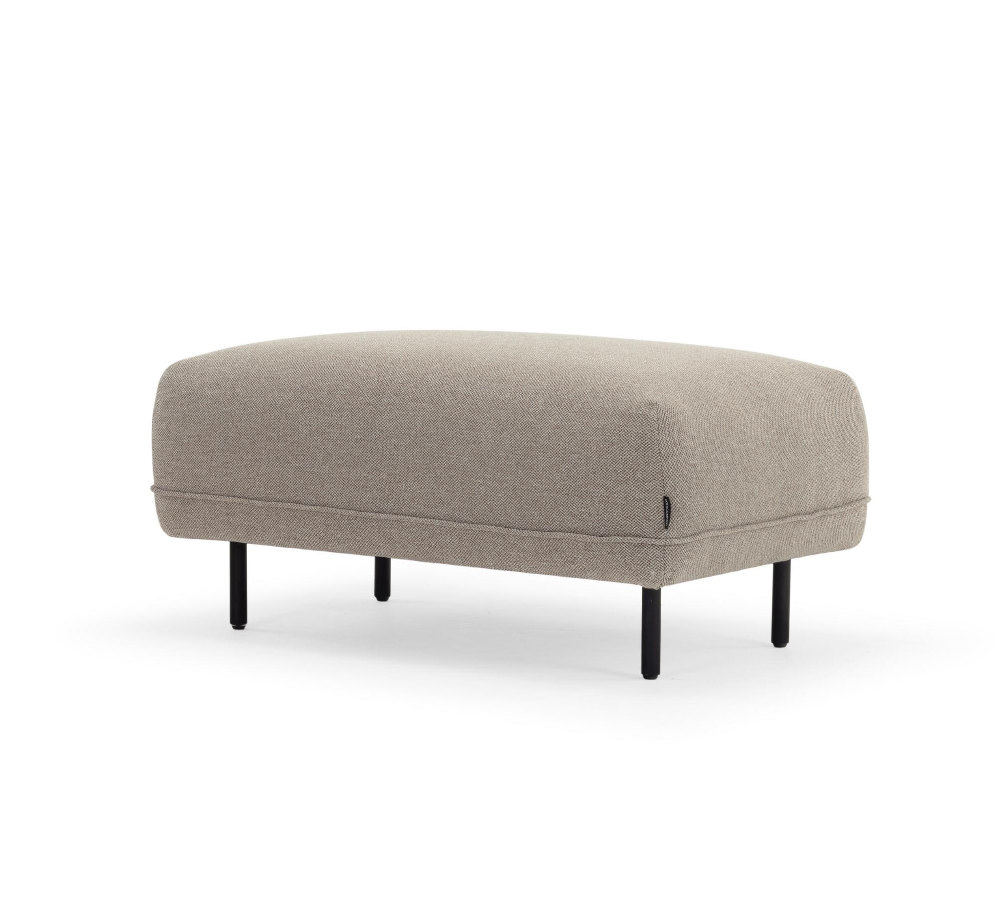 Set Ellis Sofa mit Récamiere + Hocker Beige